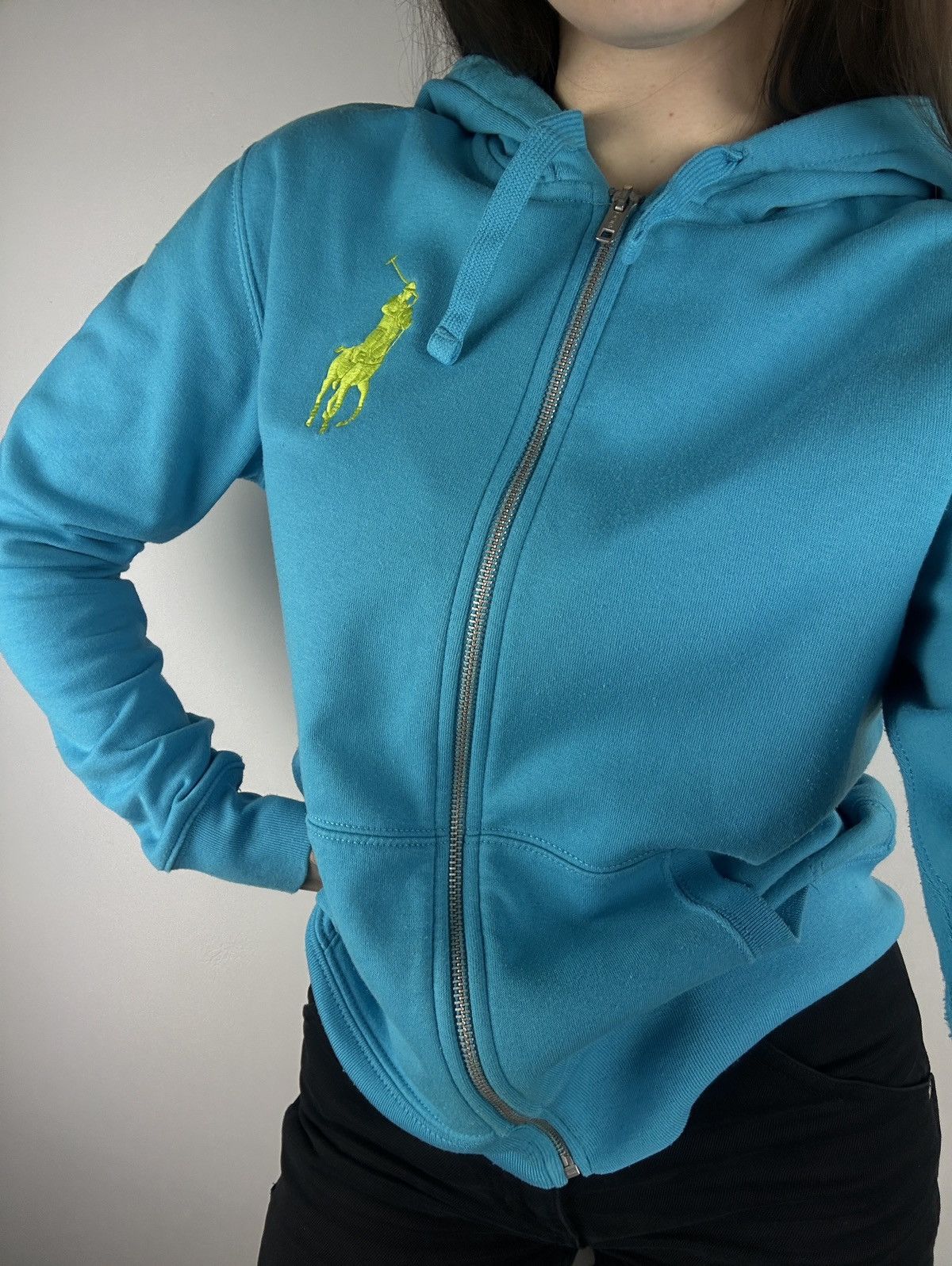 Polo Ralph Lauren × Vintage Vintage Y2K Polo Ralph Lauren Big Horse Logo Zip Up Hoodie Size L / US 10 / IT 46 - 1 Thumbnail