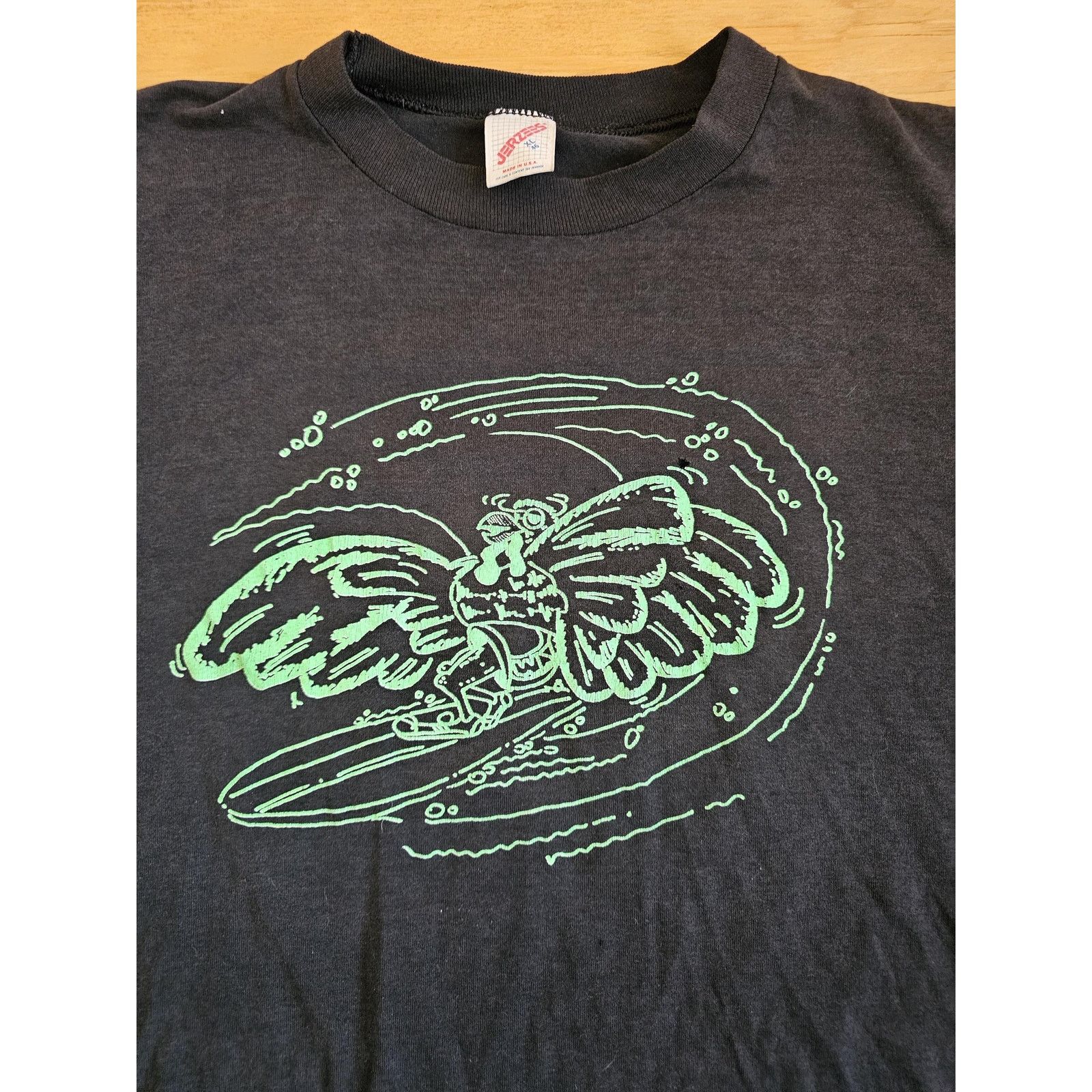 Jerzees The Waves Wild Turkey Party Surf T-Shirt Double Sided XL 90s Size US XL / EU 56 / 4 - 5 Thumbnail