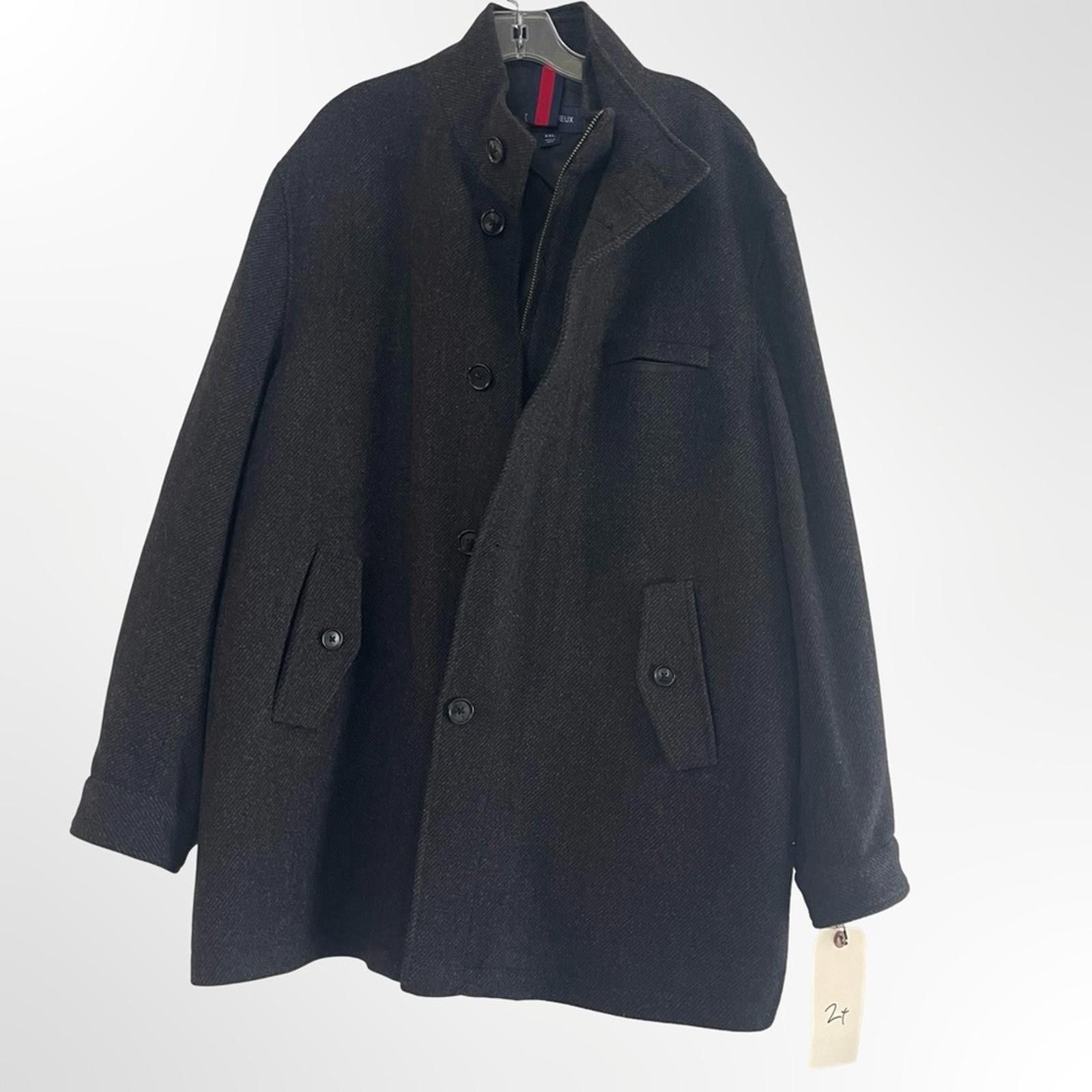Daniel Cremieux Cremieux Dark Grey Men's Pea Coat in XXL -NWOT Size US XXL / EU 58 / 5 - 1 Thumbnail