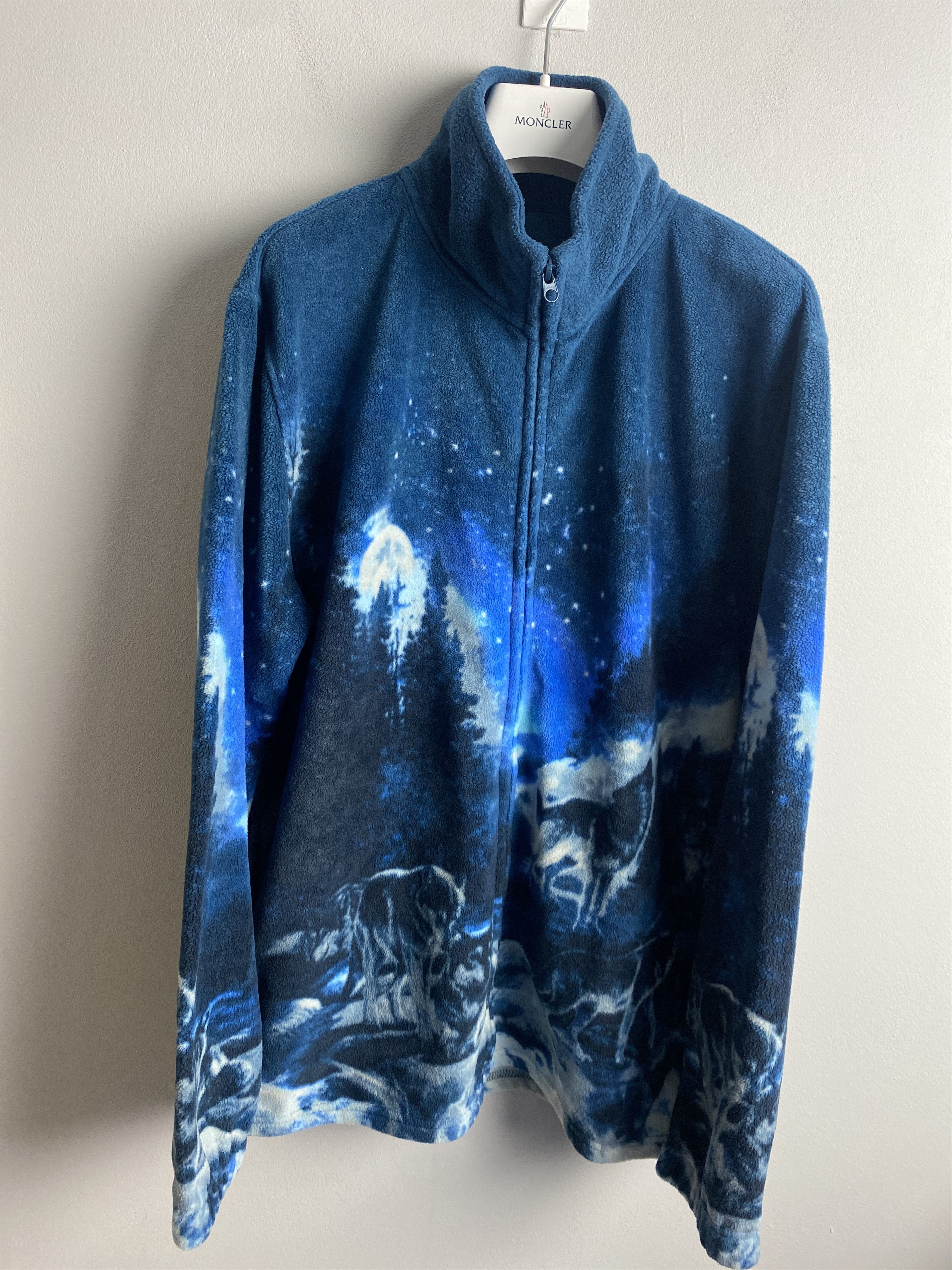 Vintage Vintage wolf printed sweatshirt zip-up fleece Size US L / EU 52-54 / 3 - 1 Thumbnail