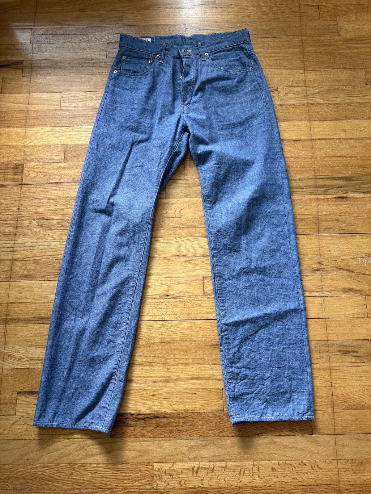 Oni ONI 022-SVCH 8.5oz Selvage Chambray Relax Straight 31 Size US 31 - 2 Thumbnail