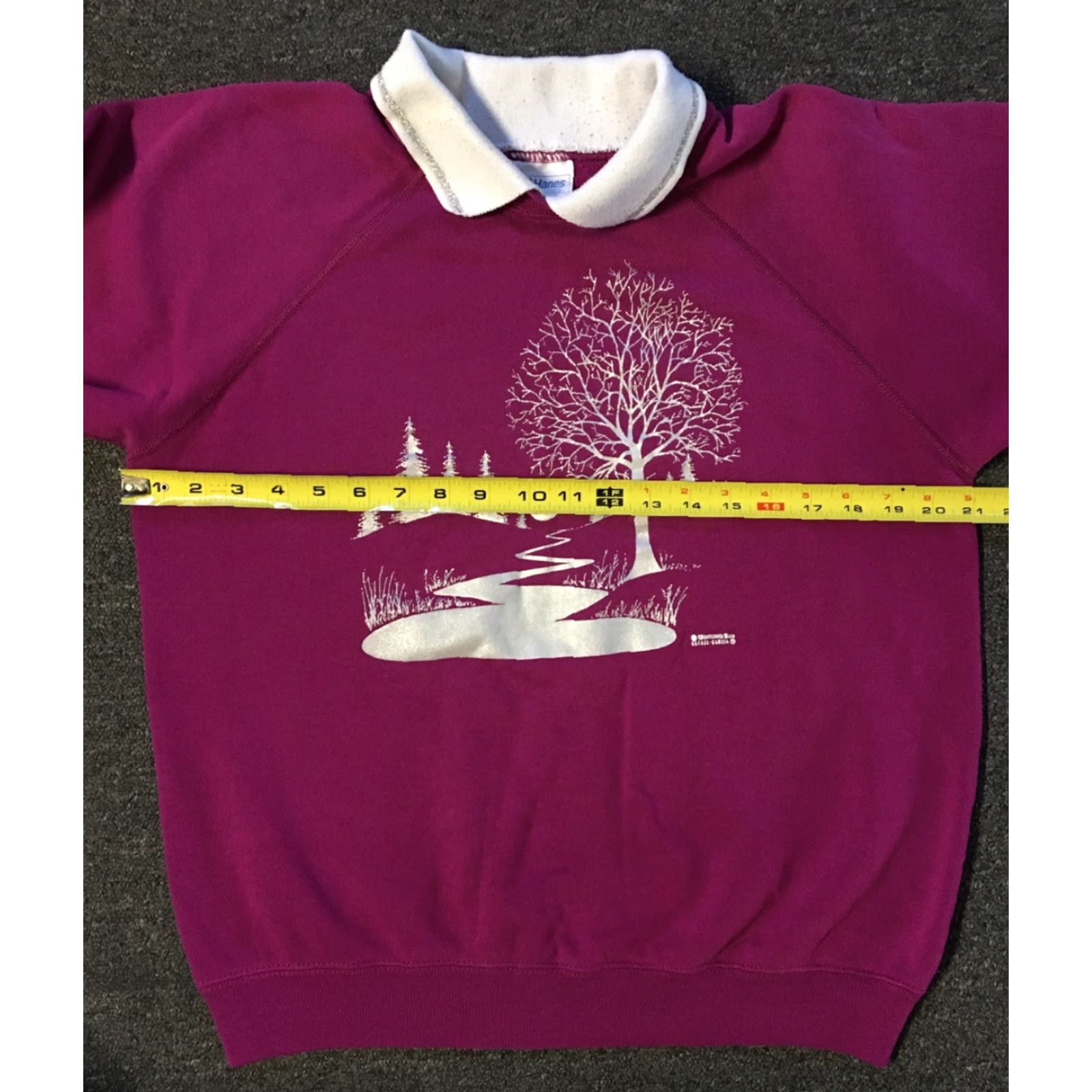 Vintage VINTAGE Morning Sun Sweatshirt Collared S Purple 80s 90s USA Hanes Nature Wildlife Grunge Mens Shirt Size US S / EU 44-46 / 1 - 4 Thumbnail