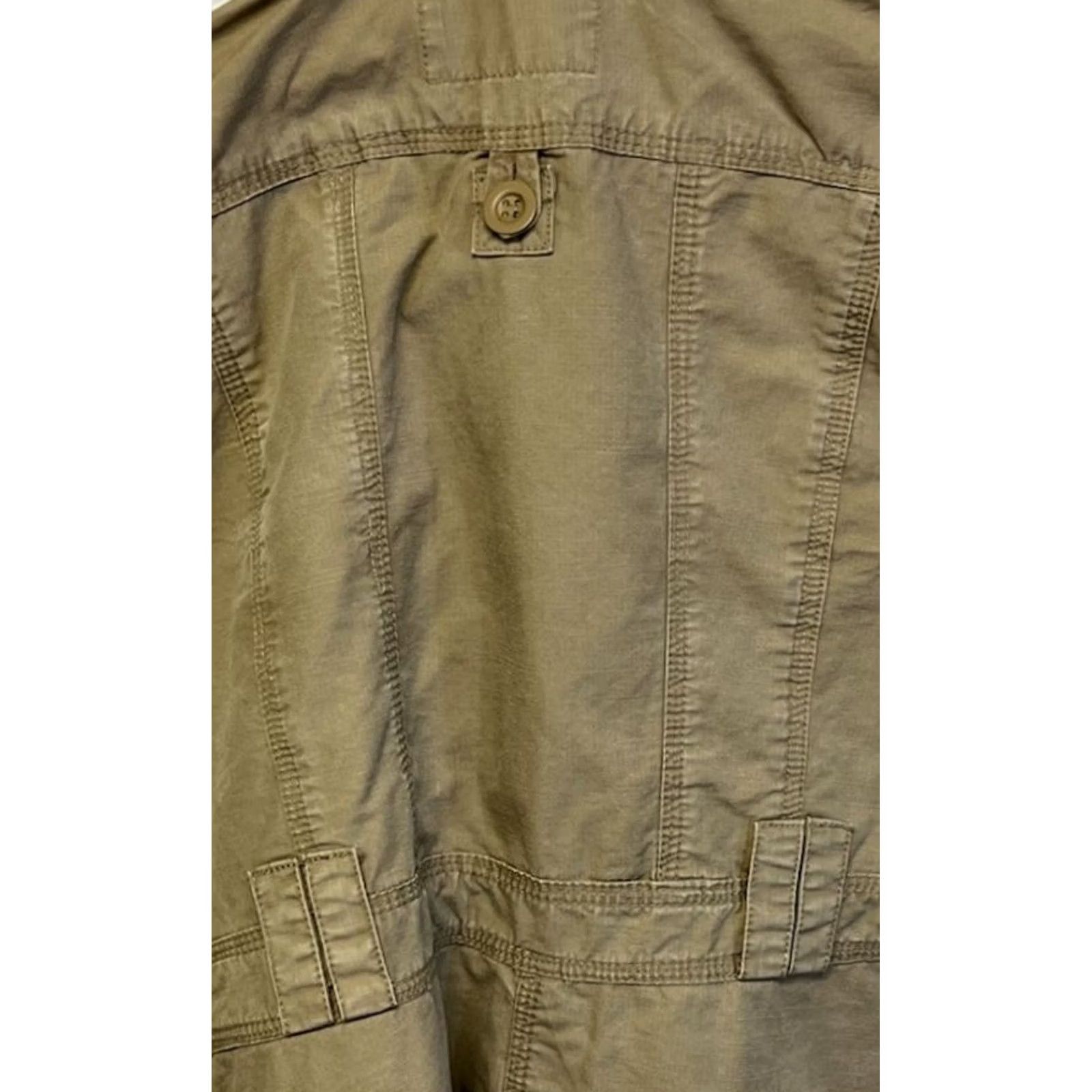 Vintage Aéropostale Women's Cargo Utility Military Jacket Khaki Beige L Coat Short Solid Pocket Pockets Button Closure Vintage Styled Mens Ladies Size L / US 10 / IT 46 - 5 Thumbnail