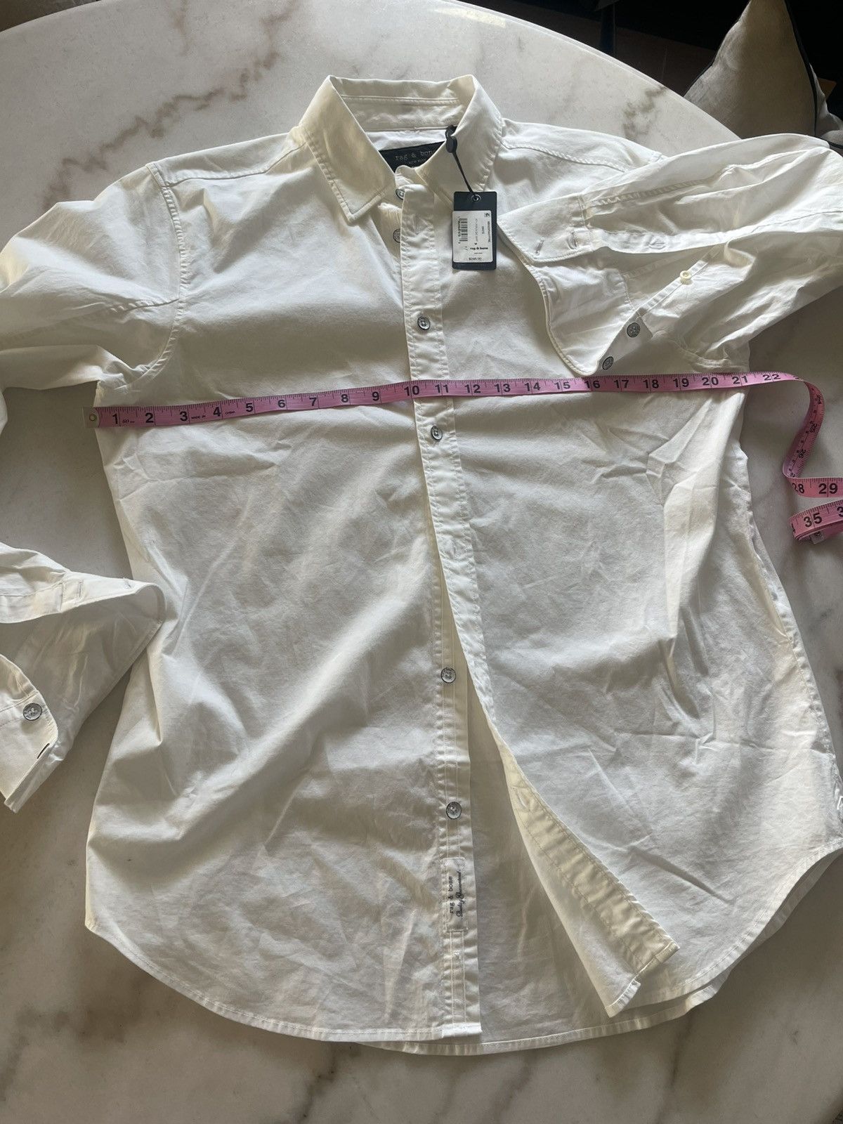 Rag & Bone Rag and Bone mens M stretch white shirt Zac NWT $245 Size US M / EU 48-50 / 2 - 10 Thumbnail
