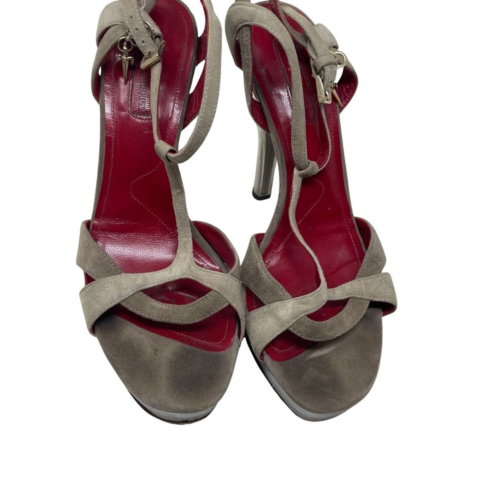 Paciotti Cesare Paciotti grey suede platform ankle strap heel 37.5 Size US 7.5 / IT 37.5 - 2 Thumbnail