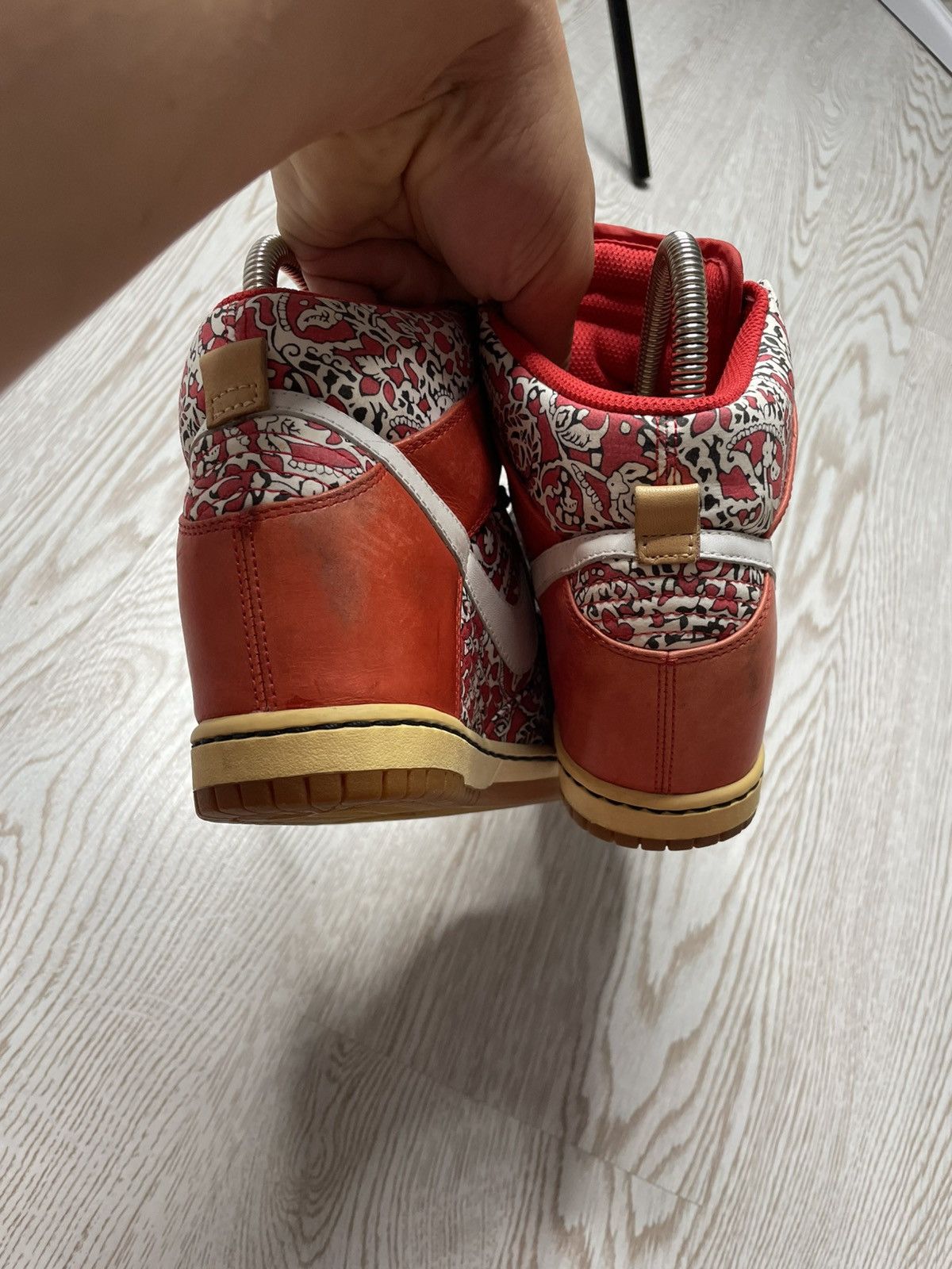 Vintage Nike Dunk Sky Hi Shoes Liberty of London Red Womens size 6 Size US 6 / IT 36 - 11 Thumbnail