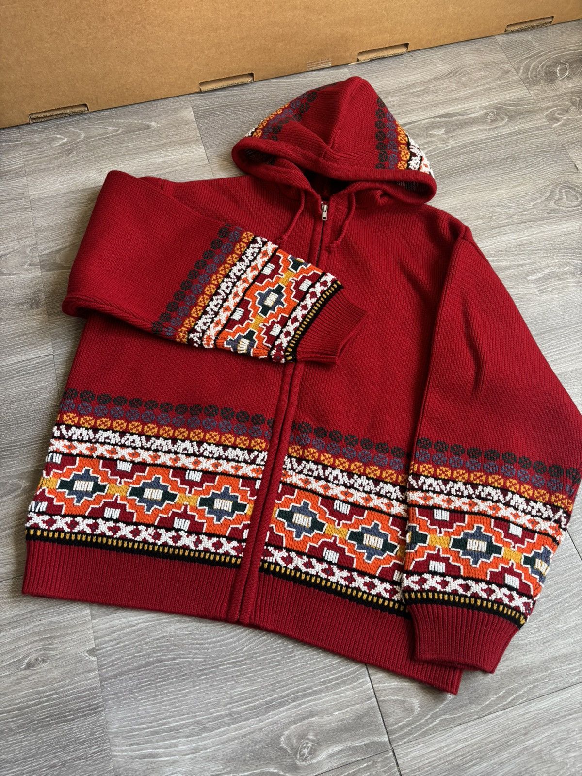 Supreme Supreme Red Beaded Knitted Hoodie Size US XL / EU 56 / 4 - 4 Thumbnail