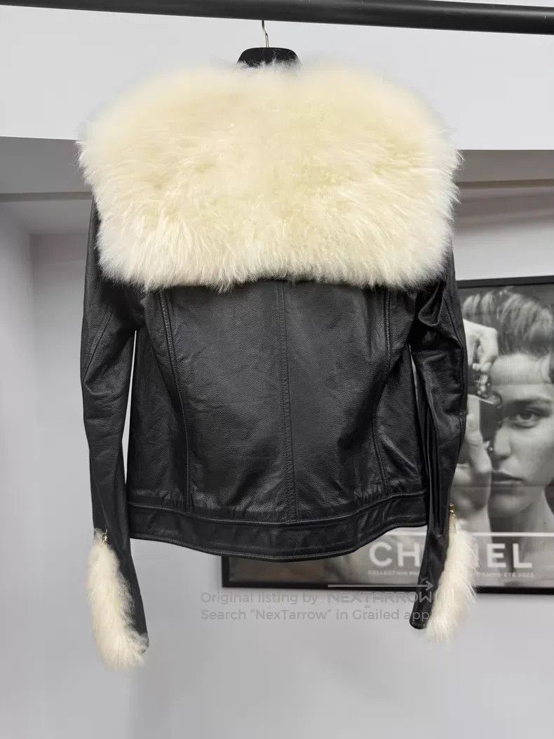 Chanel Chanel Hamburger series fur collar leather coat Size XXS / US 00 / IT 34 - 3 Thumbnail