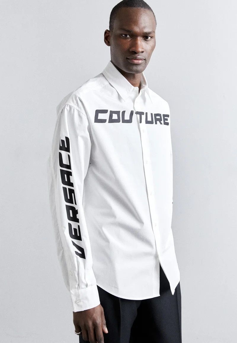 Versace !DS! SS23 Versace Logo Oversized White Shirt Size US M / EU 48-50 / 2 - 4 Thumbnail