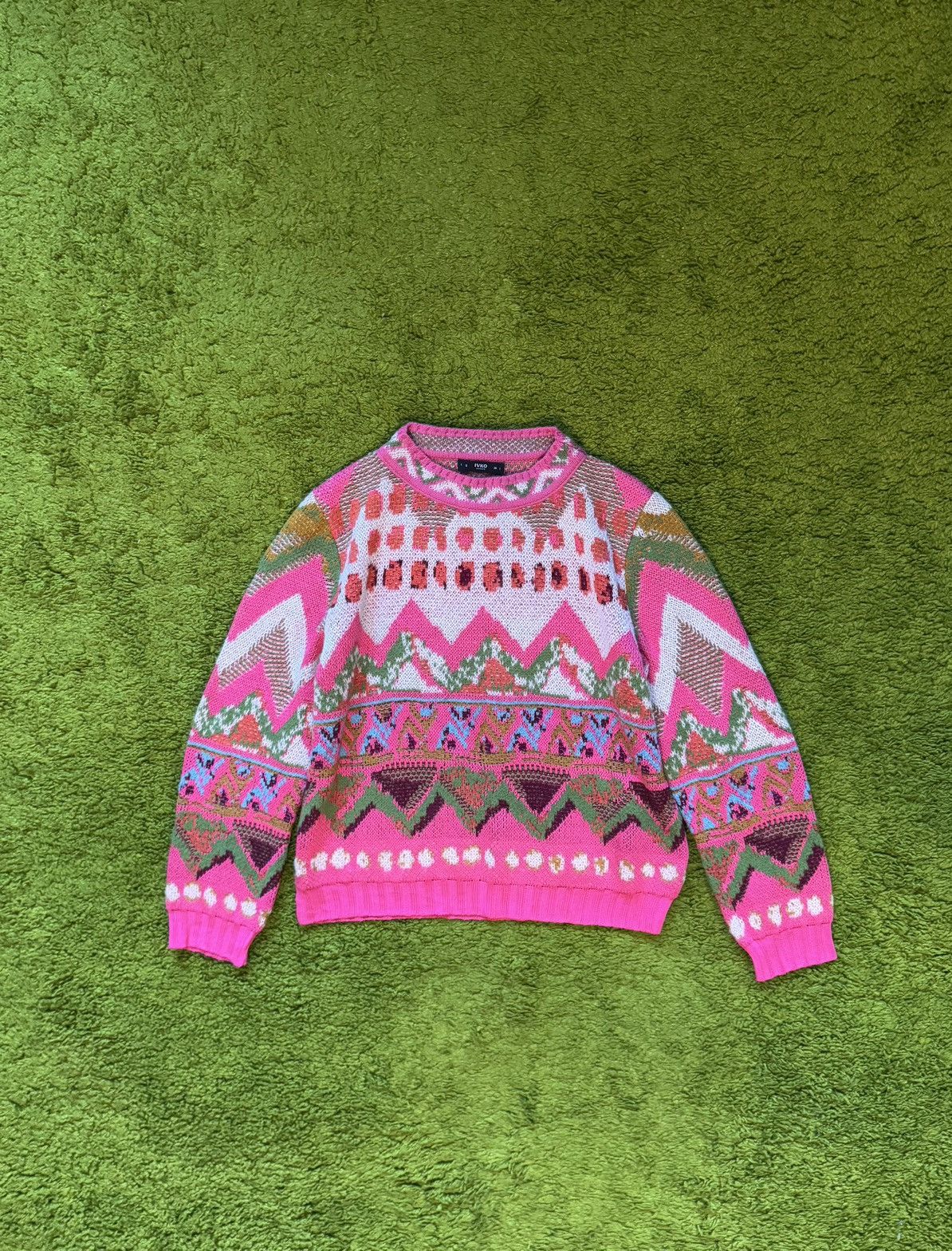 Designer Ivko avant garde wool mohair blend coloured sweater Size S / US 4 / IT 40 - 1 Thumbnail