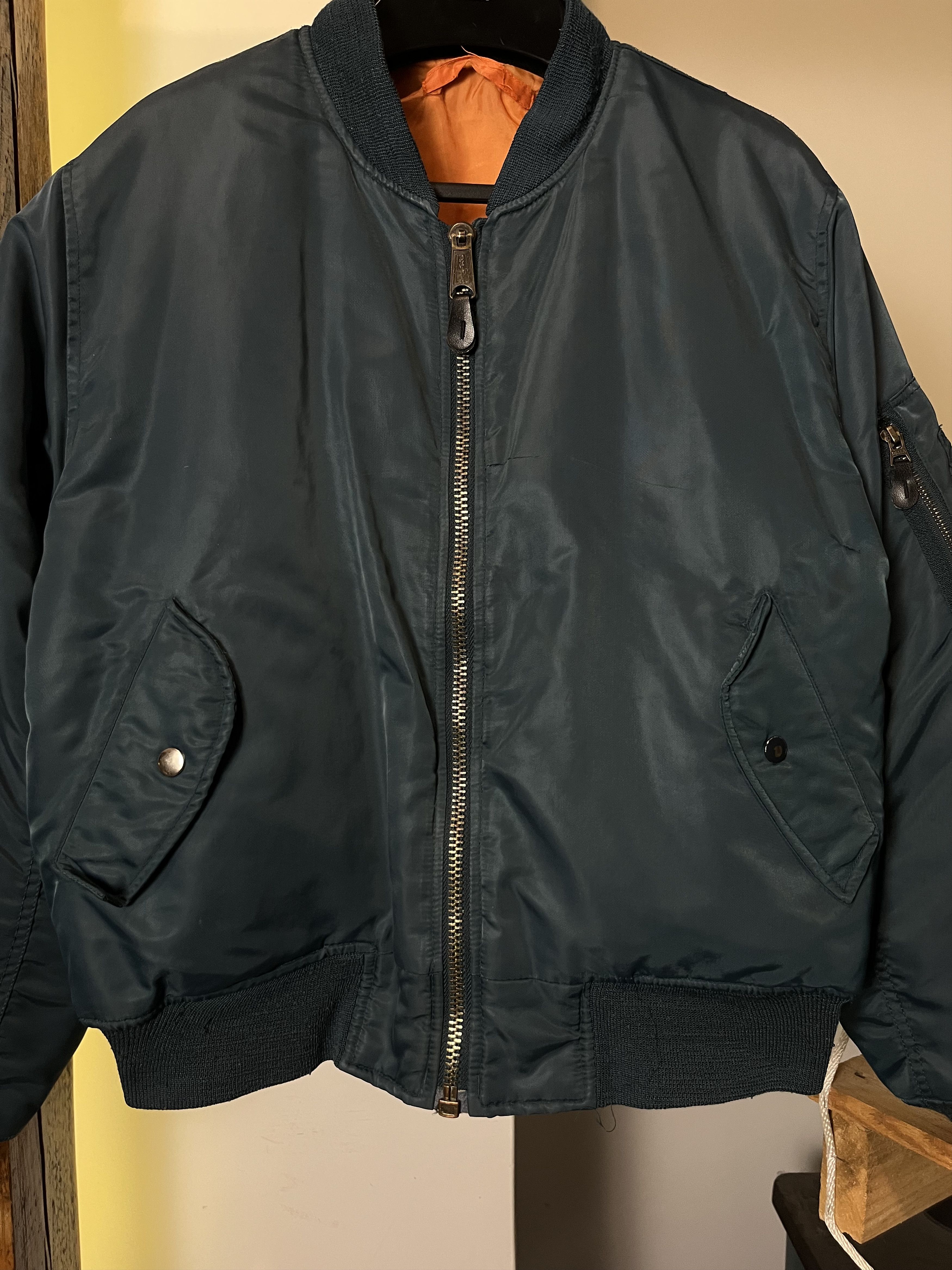 Vintage 90s Reversible MA-1 USA Bomber Flyer Jacket Military Size US L / EU 52-54 / 3 - 6 Thumbnail