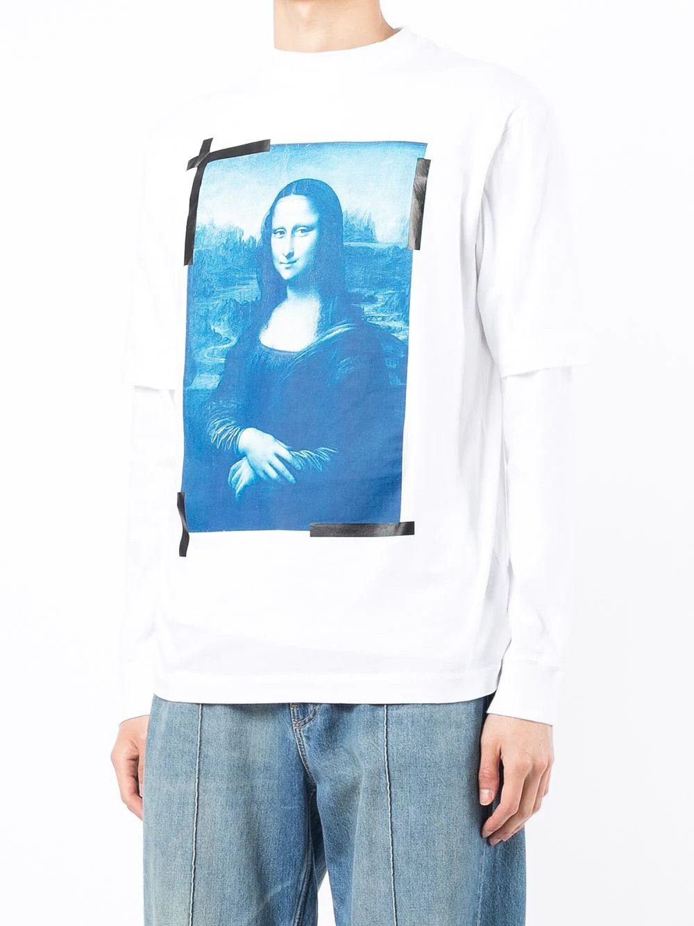Off-White White Mona Lisa Double Layer Long Sleeve Logo T-Shirt Size XS / US 0-2 / IT 36-38 - 2 Thumbnail