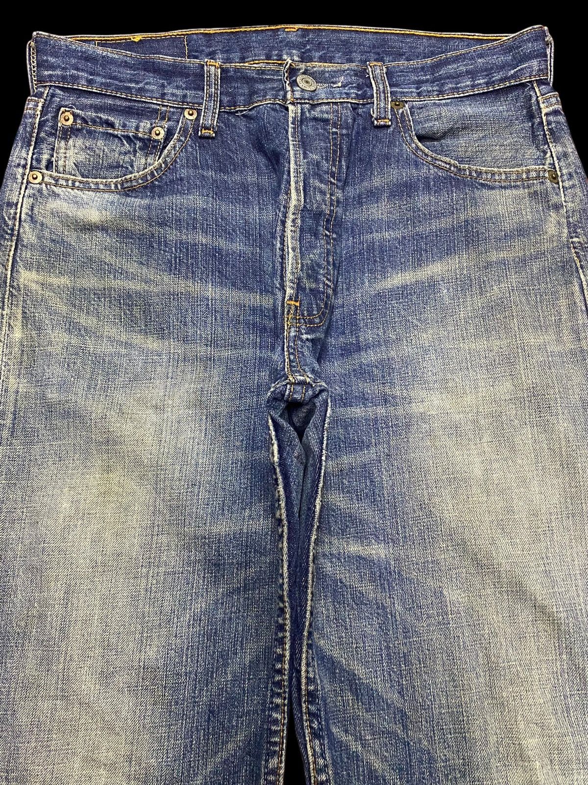Levi's Vintage Clothing Vintage Y2K Levis 501 Blue Wash Distressed Loose Jeans Size US 30 / EU 46 - 3 Thumbnail