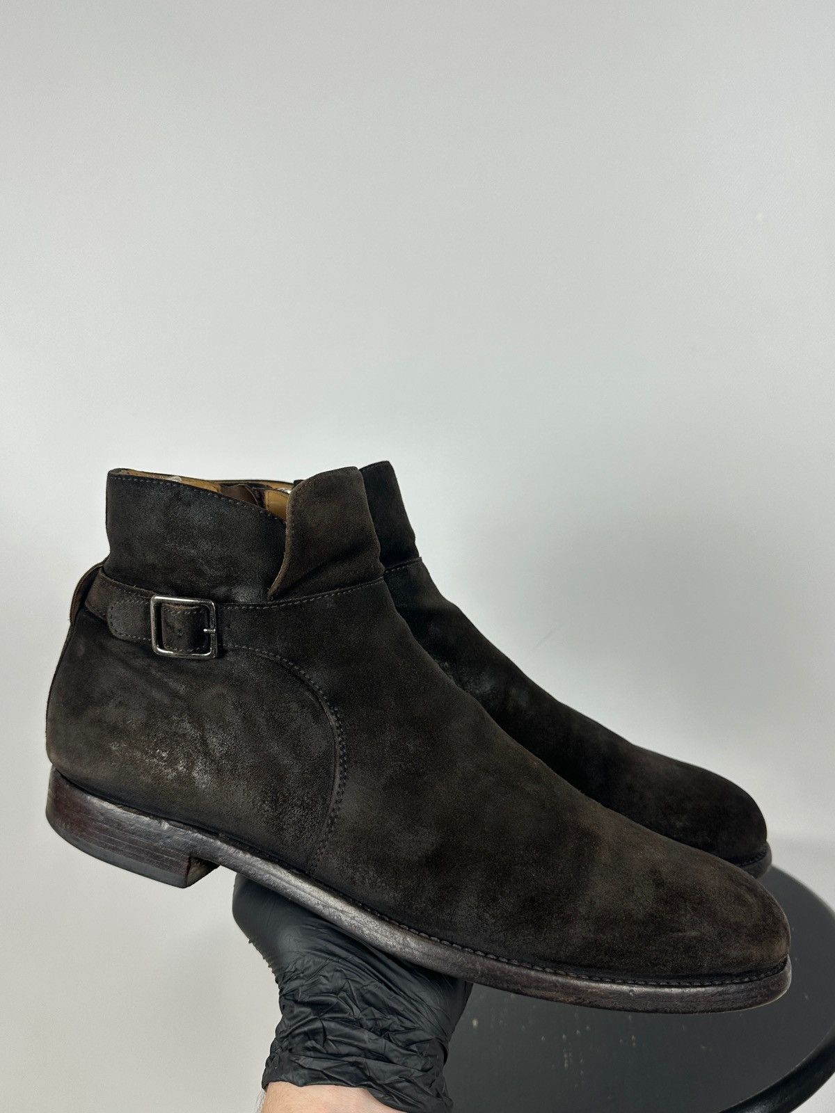 Officine Creative Officine Creative Brown Suede Biker Buckle Strap Boots Size US 10 / EU 43 - 13 Thumbnail