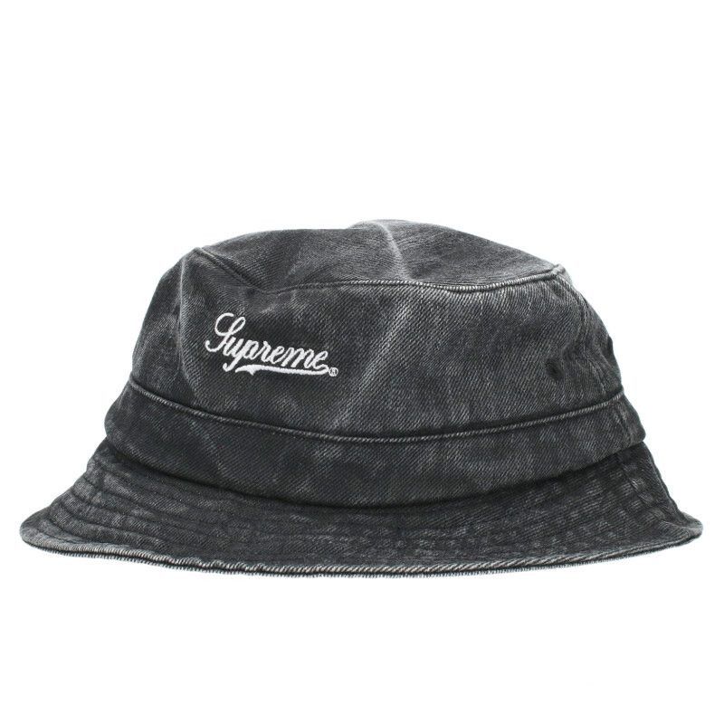 SS17 Supreme Denim Logo Boonie Bucket hat M/L Crusher Black