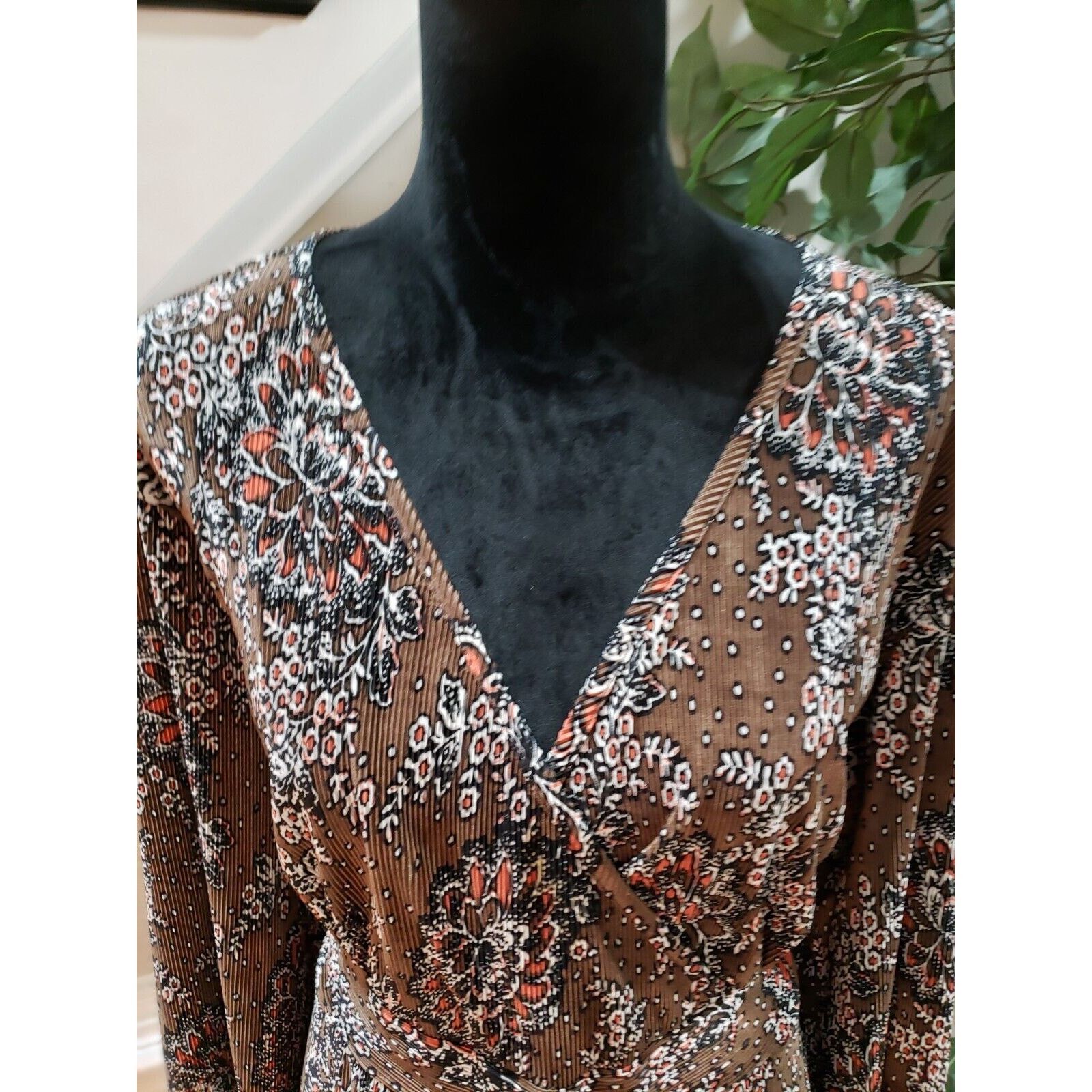 Other Cato Floral Polyester V-Neck Long Sleeve Top Blouse 18/20W Size 3XL / US 20-22 - 5 Thumbnail
