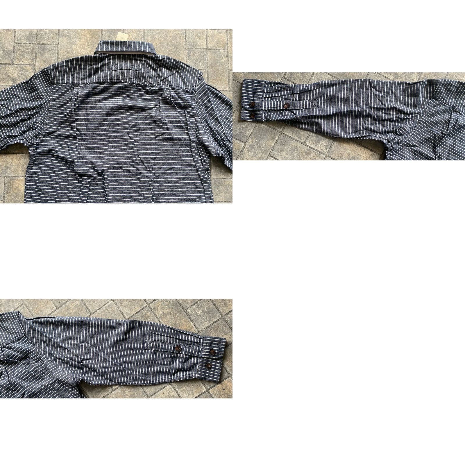 Vintage Duluth Shirt L Mens Dark Blue Flannel Button-Down Relaxed NWT Stripe Two Chest Pockets Size US L / EU 52-54 / 3 - 10 Thumbnail