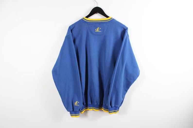 Vintage deals NFL St Louis Rams Cotton Blue Pullover Crewneck Long Sleeve Sweater Top