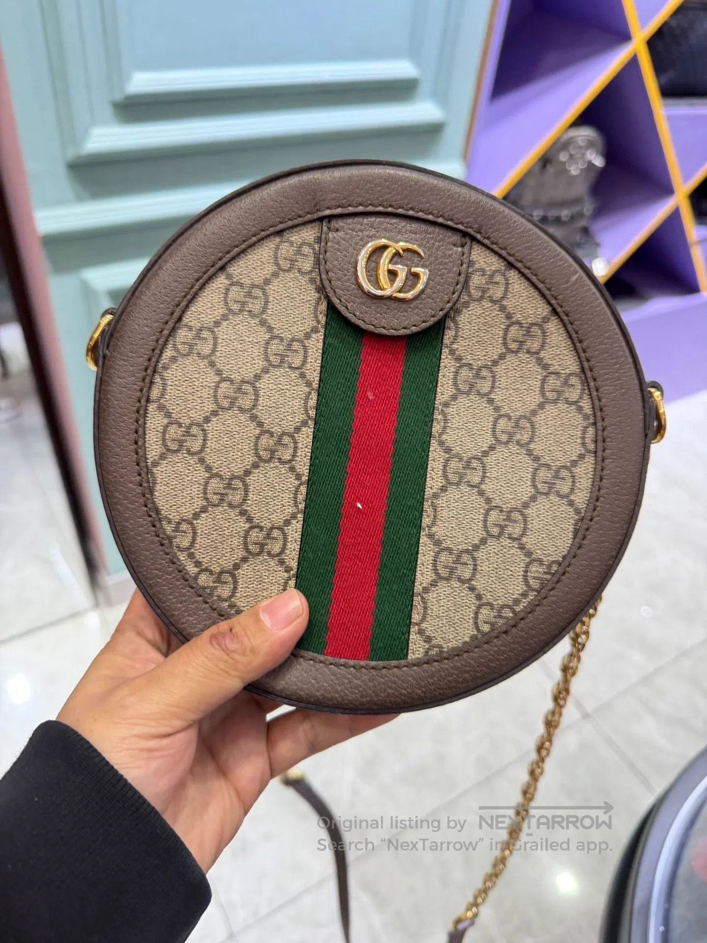 Gucci Gucci Ophidia Round Canvas Bag. Size ONE SIZE - 1 Thumbnail