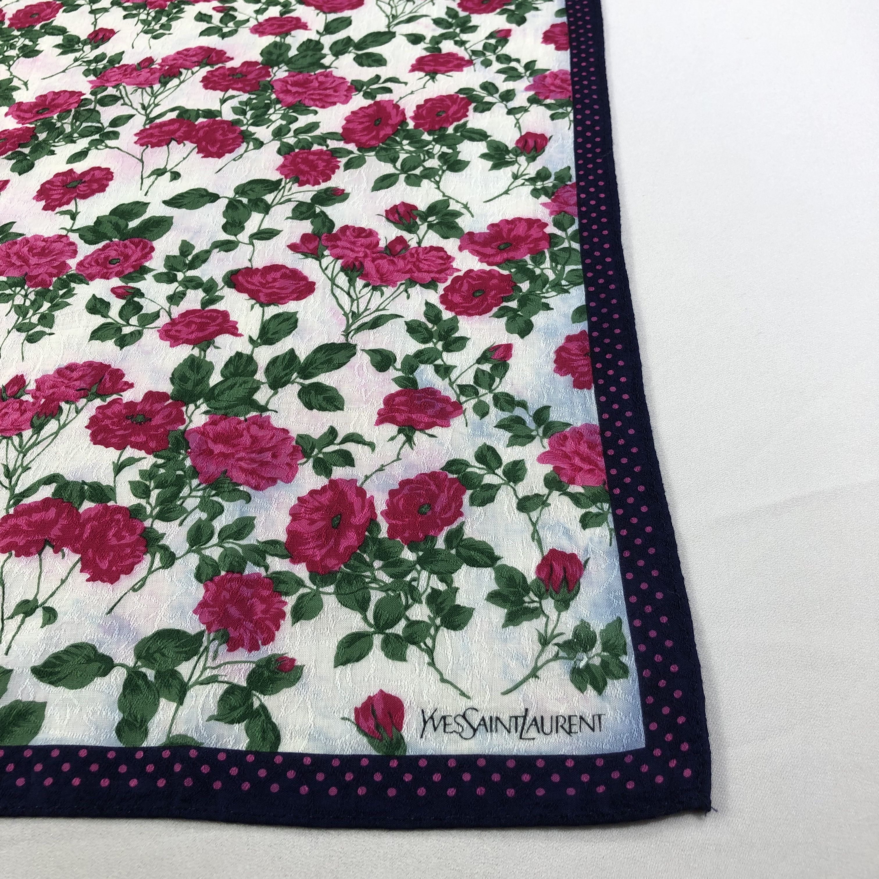 Yves Saint Laurent YSL Floral Handkerchief Neckerchief Bandana H1555 Size ONE SIZE - 5 Thumbnail