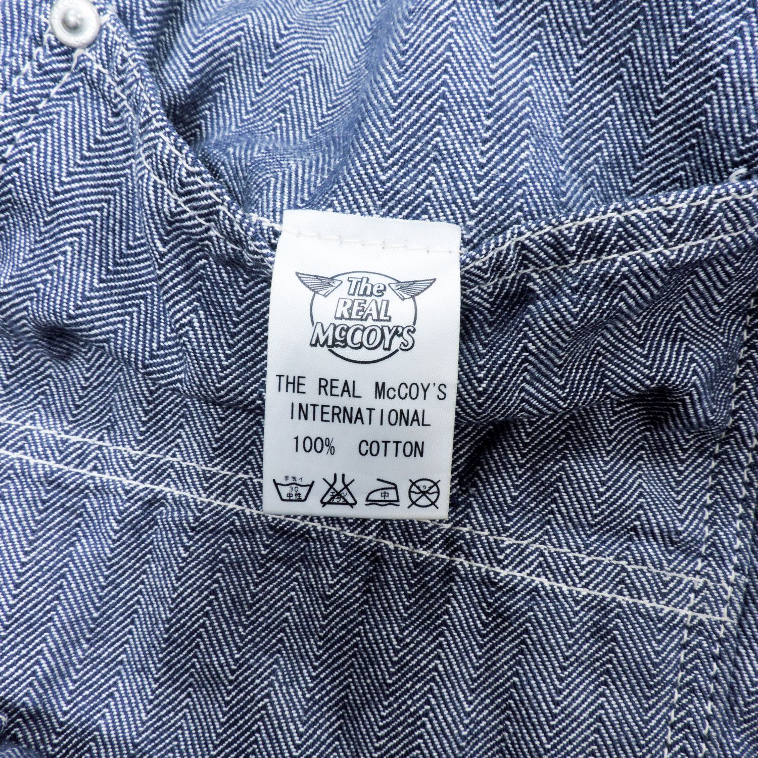 The Real McCoy's 8HU LOT 724 DOUBLE KNEE HERRINGBONE LIGHT CHAMBRAY TROUSERS Size US 32 / EU 48 - 5 Thumbnail