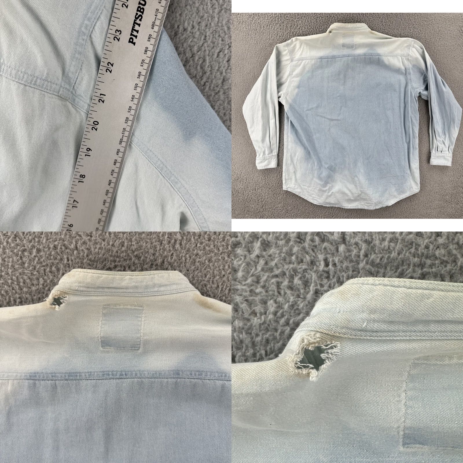 Vintage VINTAGE Andrew’s Blues Denim Shirt Womens Medium Blue 90s Button-Up Shirt Size M / US 6-8 / IT 42-44 - 10 Thumbnail