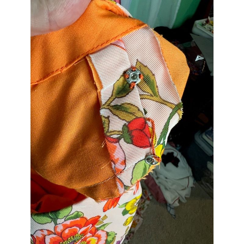 Vintage Vintage maxi dress floral flower power boho orange purple Size S / US 4 / IT 40 - 13 Thumbnail