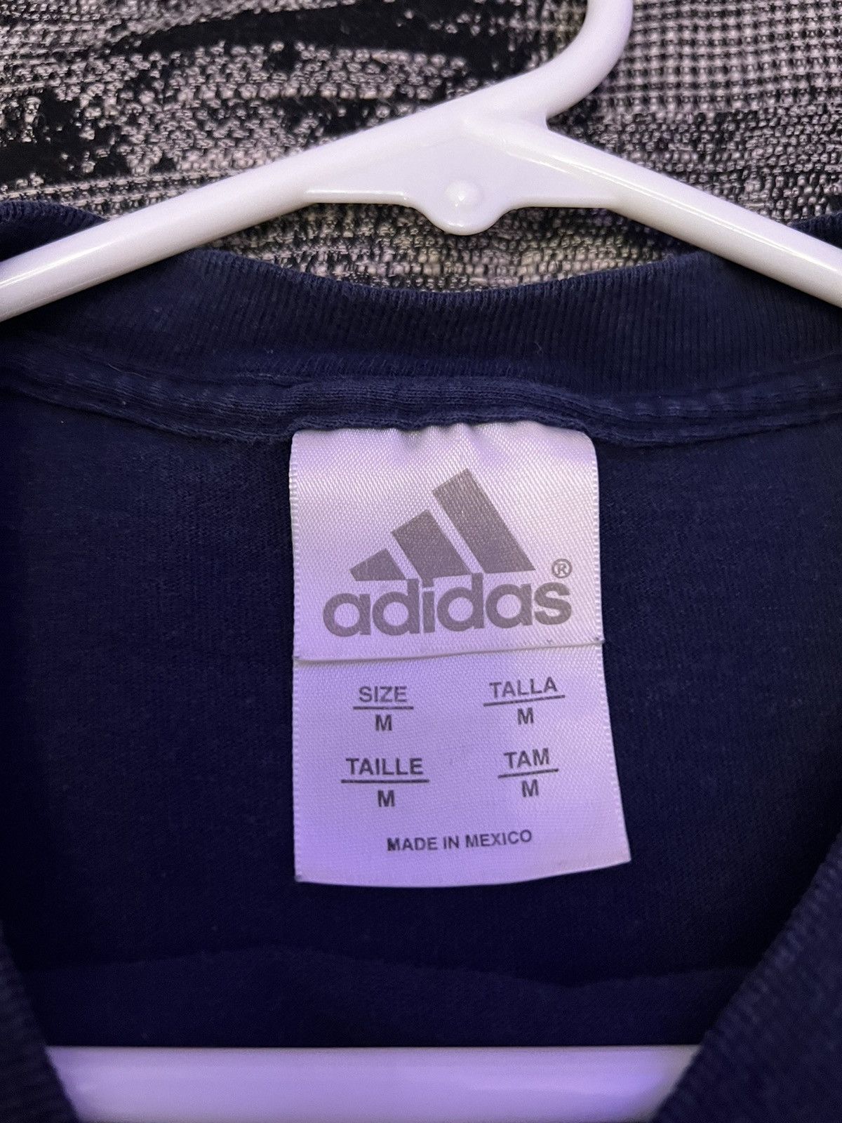 Adidas Adidas navy and white tee Size US M / EU 48-50 / 2 - 3 Thumbnail