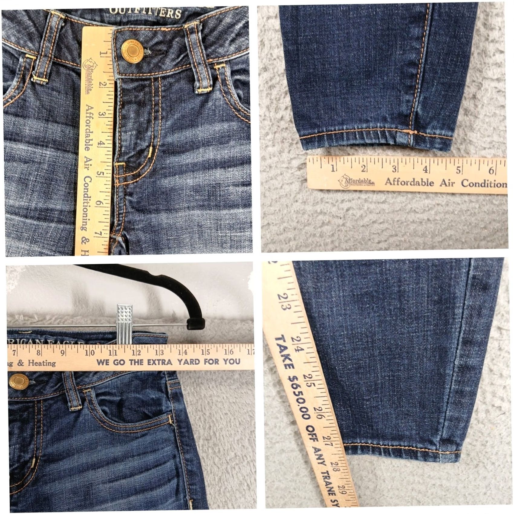 American Eagle Outfitters American Eagle Jegging Super Stretch Skinny Denim Size 0 Short Dark Wash Size 25" / US 0 / IT 36 - 6 Thumbnail