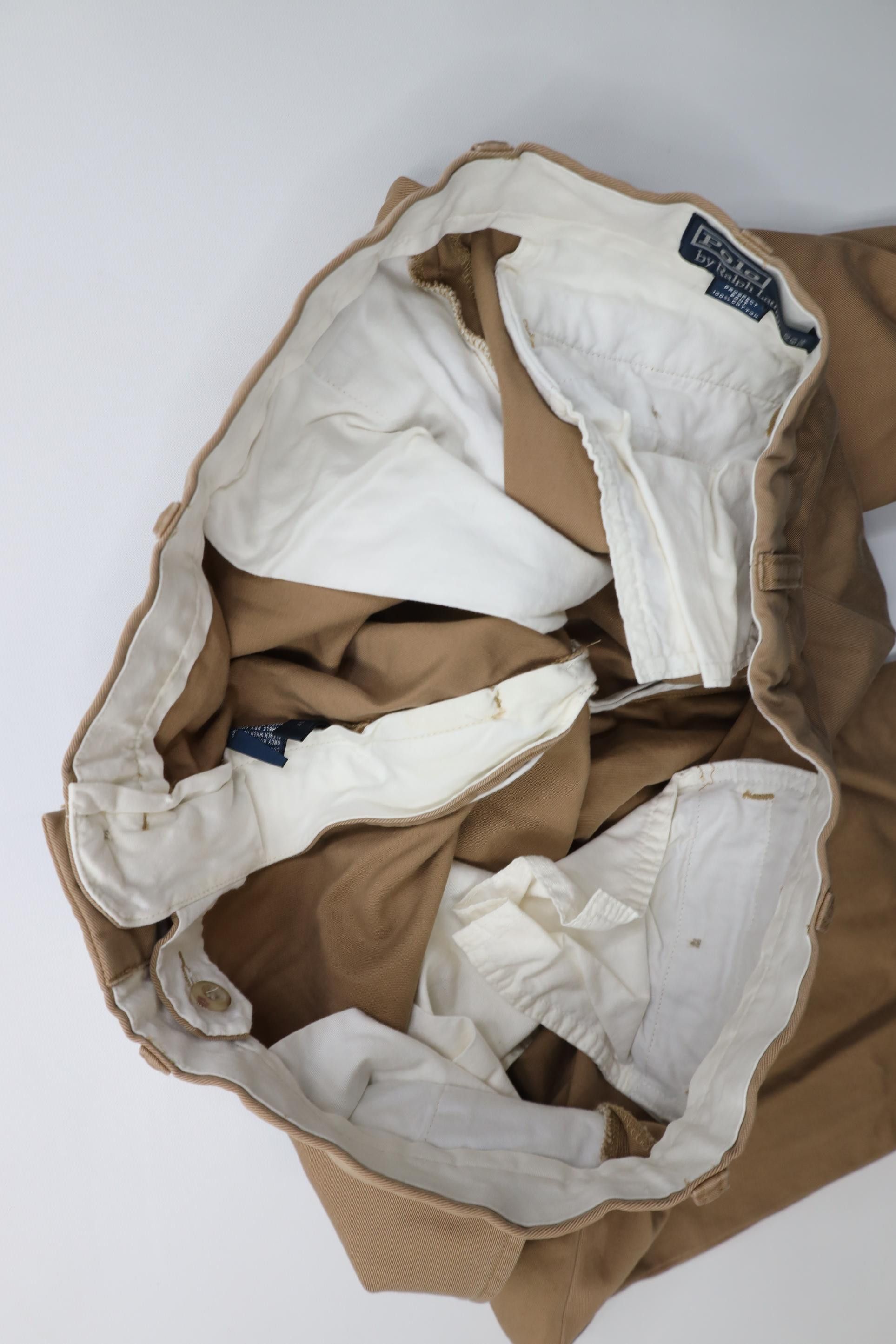 Polo Ralph Lauren Vintage 90s Ralph Lauren Wide Leg Chino Pants Brown Cotton Size US 40 / EU 56 - 9 Thumbnail