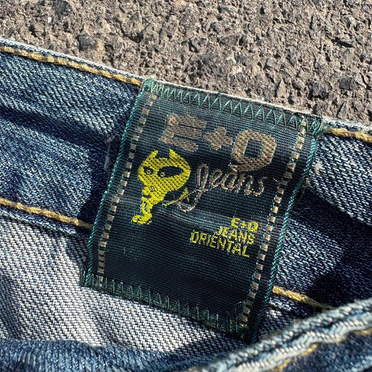 Japanese Brand ❌SOLD❌E+O Y2K Flare Jeans Back Embroidery Blue Denim Size 29" - 4 Thumbnail
