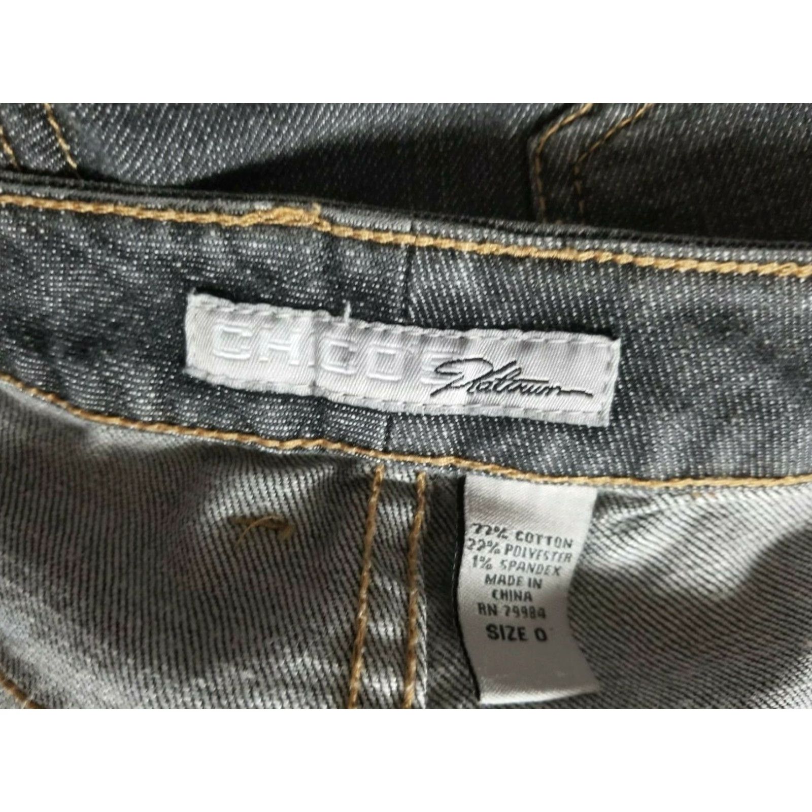 Vintage CHICOS Platnium Jeans Gray Size 0 Regular 12 Distressed Size 34" / US 12 / IT 48 - 4 Thumbnail