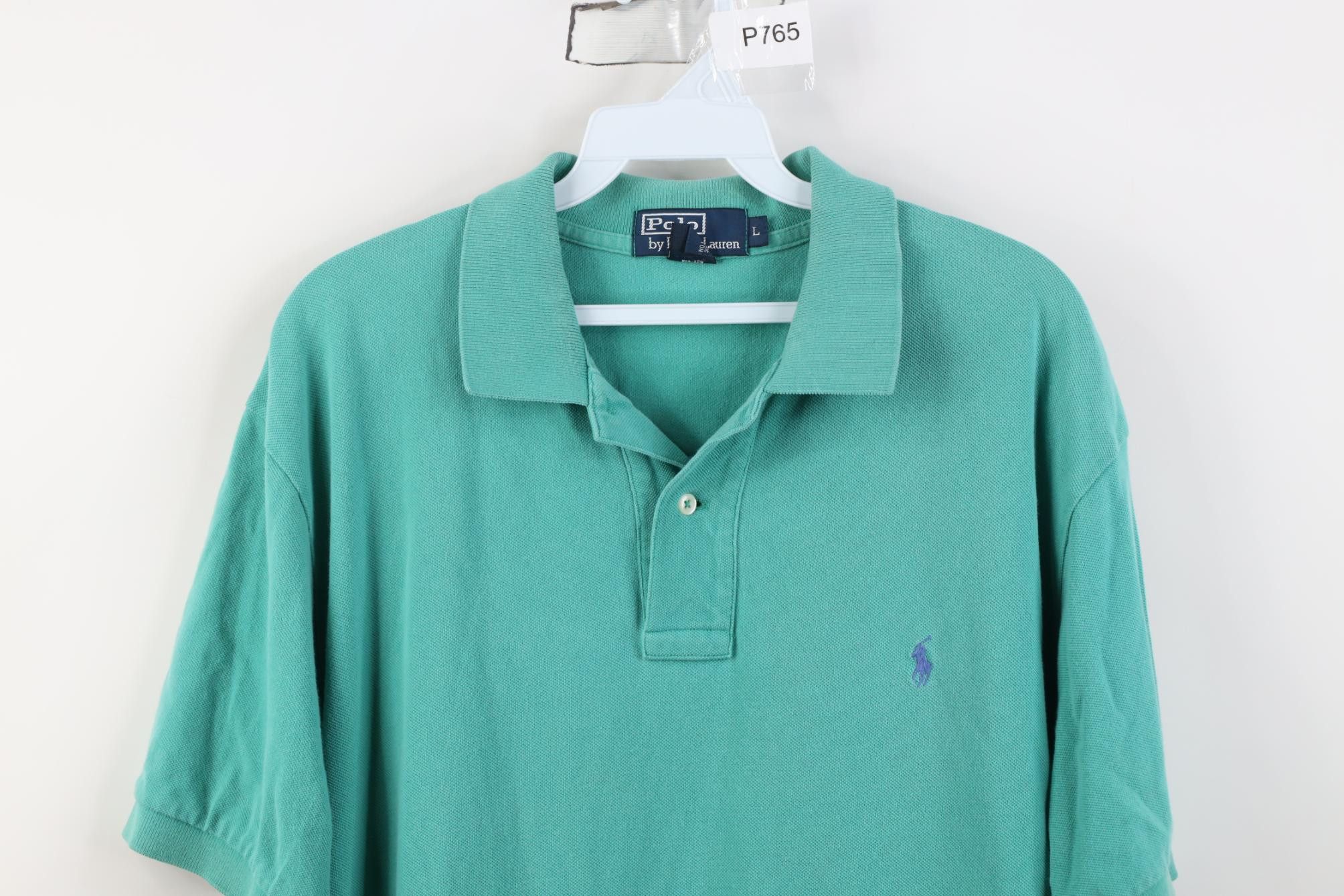 Polo Ralph Lauren Vintage 90s Ralph Lauren Pique Cotton Knit Golf Polo Teal Size US L / EU 52-54 / 3 - 2 Thumbnail
