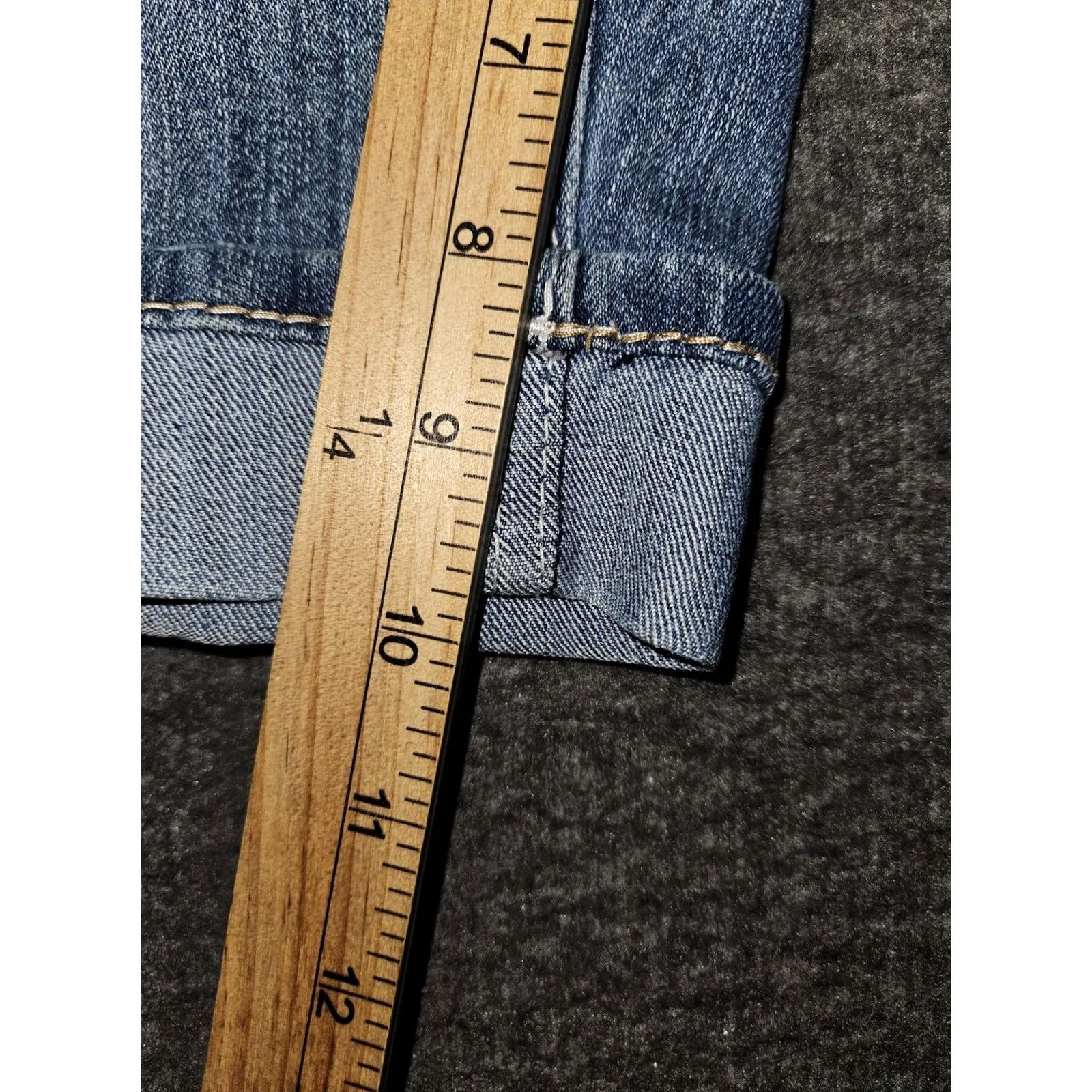 Vintage Earl Jean Bermuda Shorts Womens 6 Blue Cuffed Denim Embroidered Pockets Stretch Size 28" / US 6 / IT 42 - 5 Thumbnail