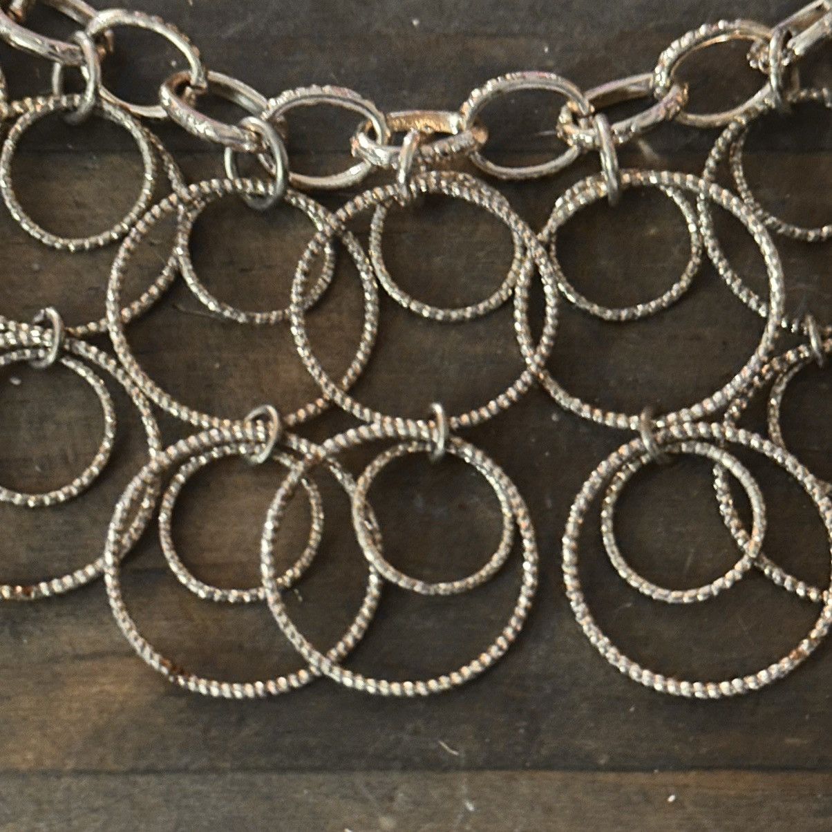 Other Gold tone hammered rings dangle necklace Size ONE SIZE - 3 Thumbnail