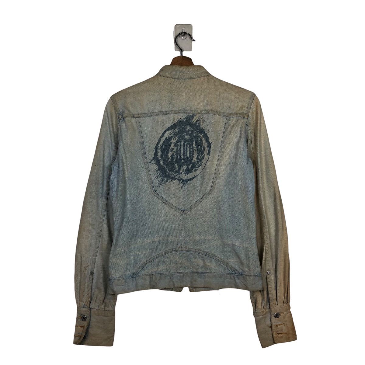 Diesel 📌Cropped Denim Biker Jacket Diesel Acid Wash Design Size US S / EU 44-46 / 1 - 9 Thumbnail