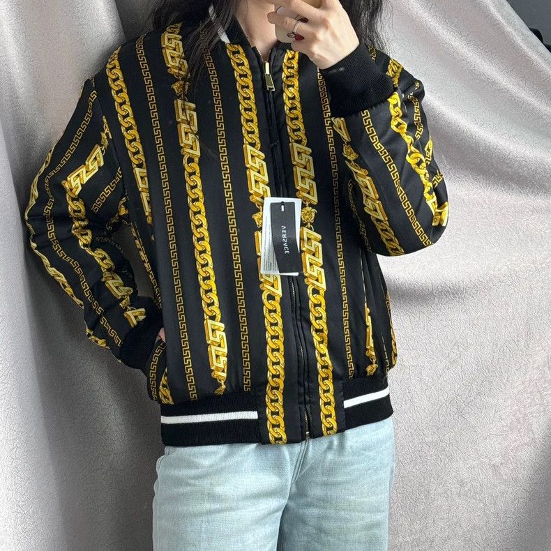 Versace Versace Black and gold double-sided cotton jacket with dia Size S / US 4 / IT 40 - 2 Thumbnail