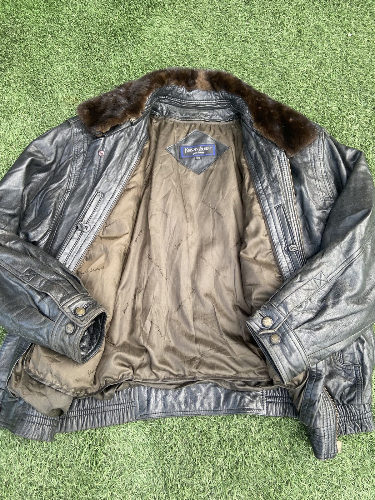 Saint Laurent Paris Vintage Yves Saint Laurent Black Leather Jacket Size US L / EU 52-54 / 3 - 9 Thumbnail