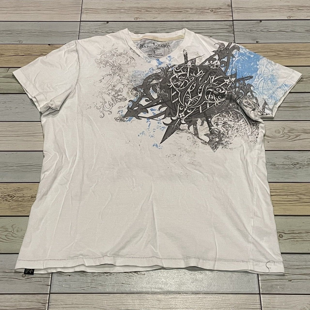 Affliction × Marc Ecko × Tapout Rare Marc Ecko Wings Cross Tee Y2K Affliction Style Size US S / EU 44-46 / 1 - 1 Thumbnail