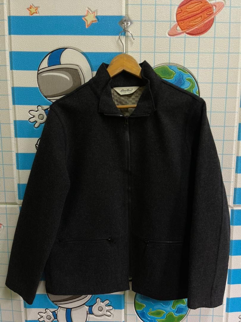 Eddie Bauer Vintage Eddie Bauer Wool Full Zip Charcoal Grey Jacket Size US L / EU 52-54 / 3 - 1 Thumbnail