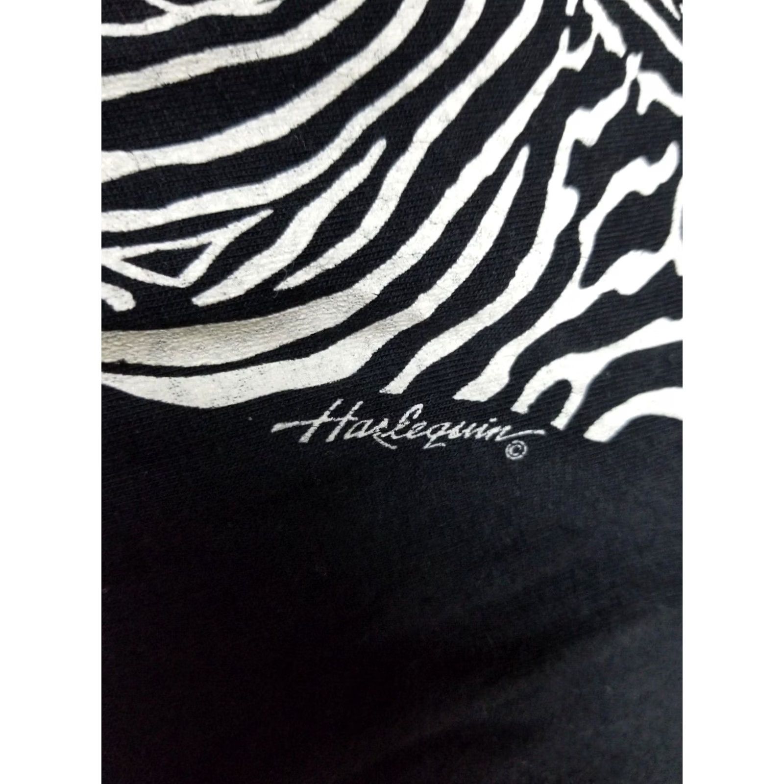 Vintage VINTAGE Harlequin Hores Print Black T-Shirt XL Large T-Shirt Men XS? Size US XL / EU 56 / 4 - 4 Thumbnail