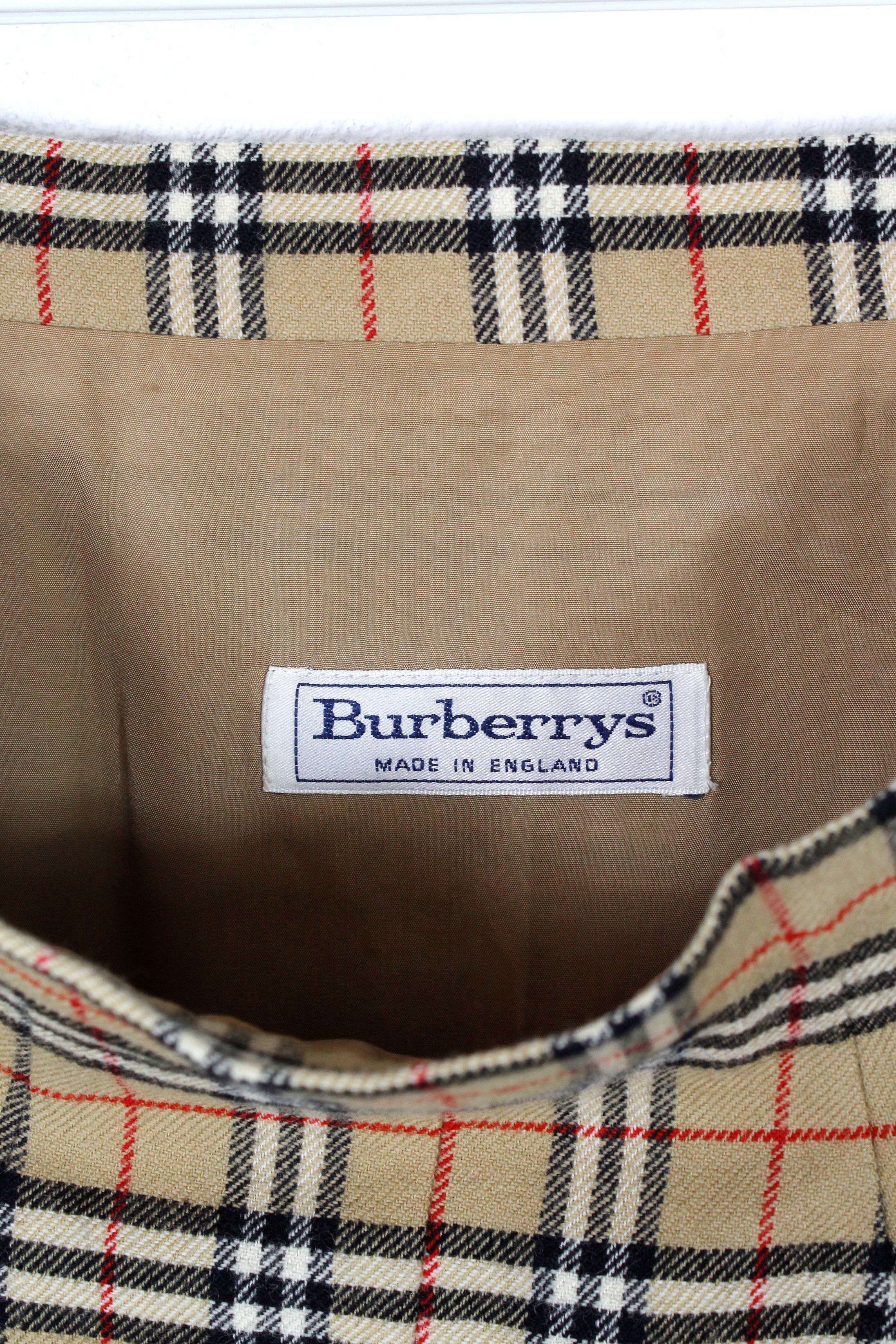 Burberry × Burberry Prorsum Vintage Burberry Beige Check Wool Skirt 90s Size 28" / US 6 / IT 42 - 6 Thumbnail