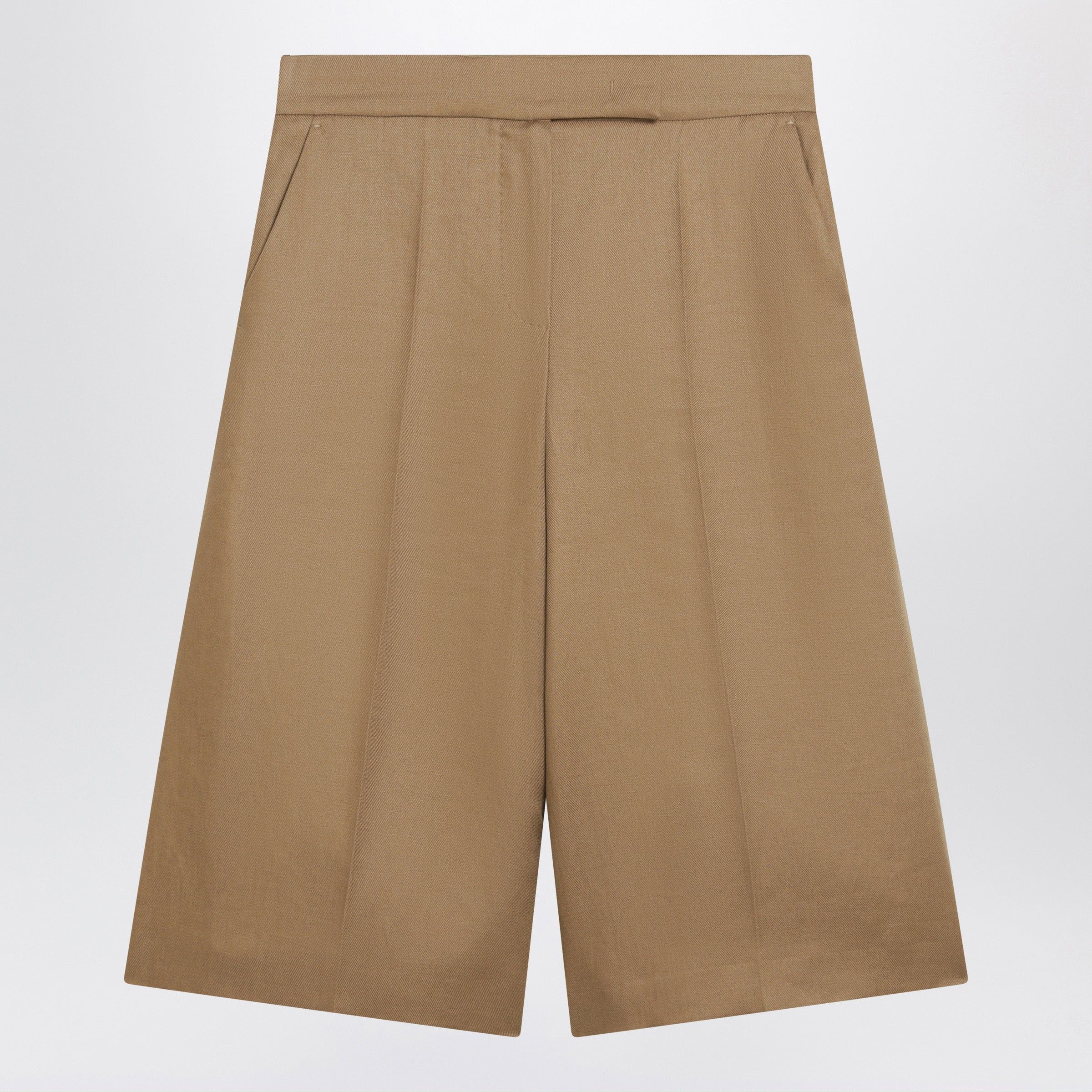 Max Mara Max Mara Sand-Colored Linen Bermuda Shorts Size 26" / US 2 / IT 38 - 1 Thumbnail