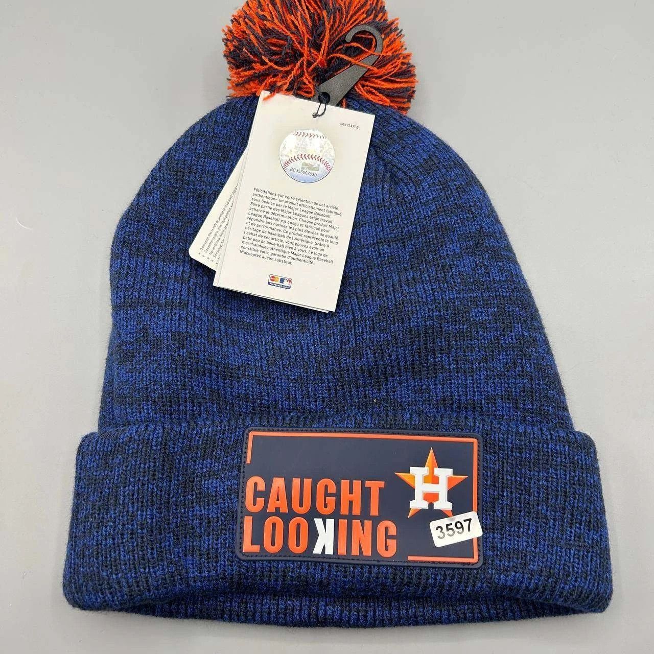 Nike Houston Astros x Nike Hat Men Cuffed Beanie Pom Pom Cap New Size ONE SIZE - 4 Thumbnail