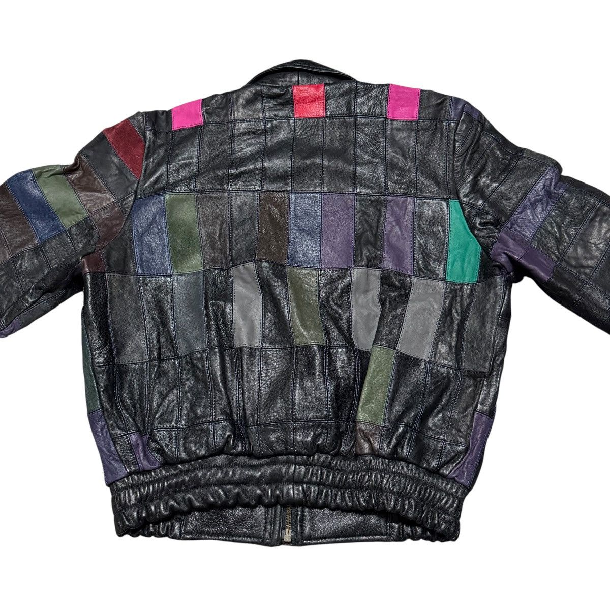 Leather Vintage Genuine Leather Patchwork Jacket Multi Colour Size US XS / EU 42 / 0 - 13 Thumbnail