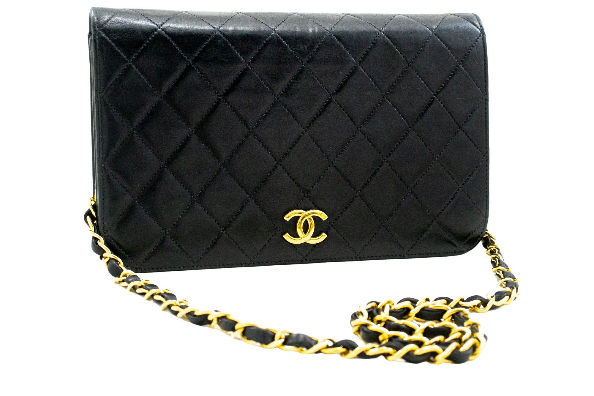 image of Chanel Full Flap Shoulder Bag in Black, Women's