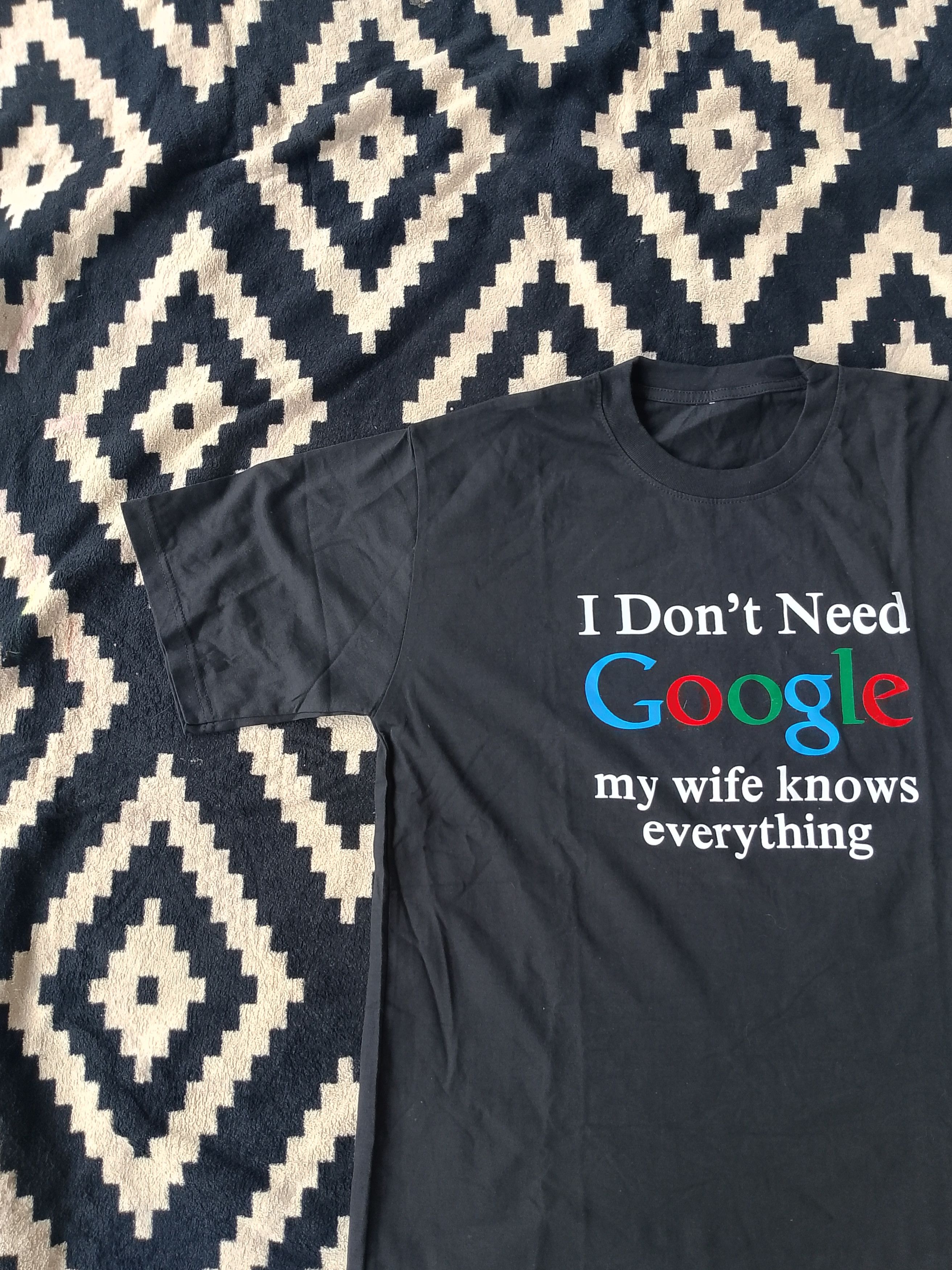 Other Found Object Ironic Google Tee - I Don't Need Google - Black Size US L / EU 52-54 / 3 - 4 Thumbnail