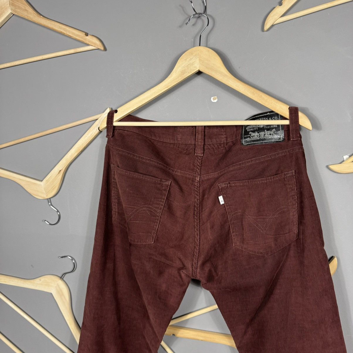 Levi's × Levi's Vintage Clothing Levis Velvet Burgundy Pants Size US 33 - 9 Thumbnail