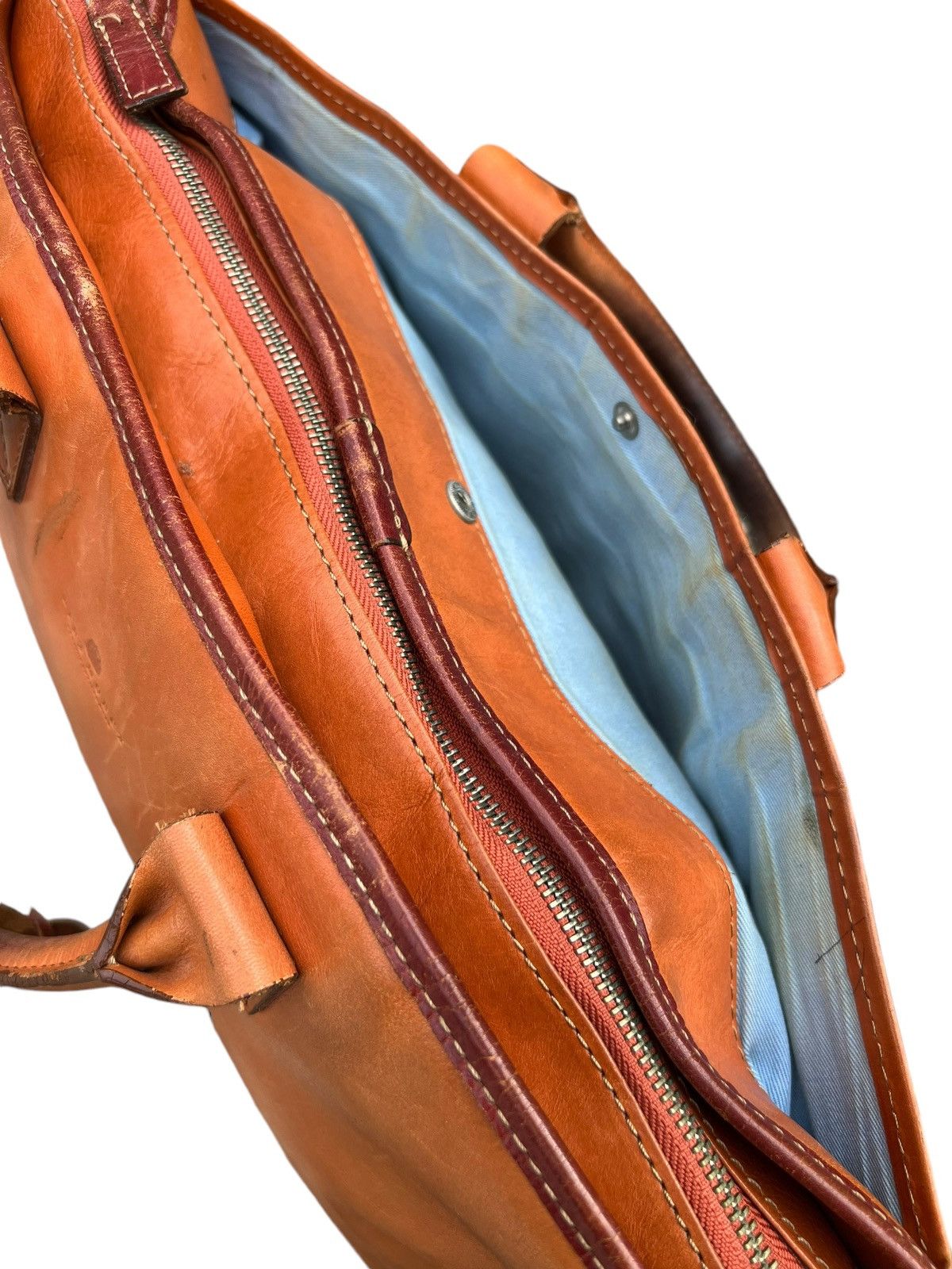 Leather Deux Moncx Artisan Made Japan Distress Patina Leather Bag Size ONE SIZE - 18 Thumbnail