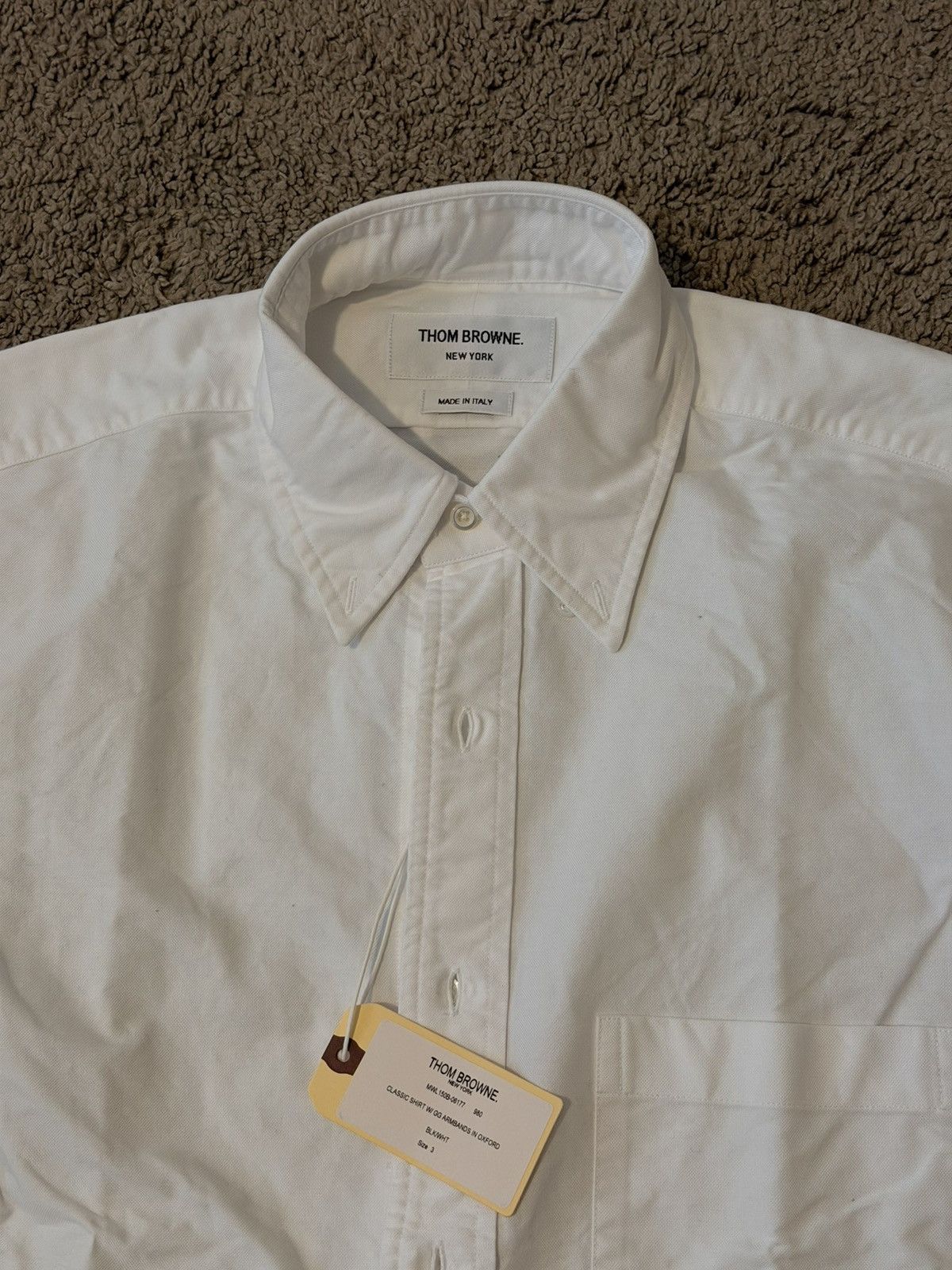 Thom Browne [NWT] Thom Browne Ribbon-Detailed Cotton Oxford Shirt Size US M / EU 48-50 / 2 - 4 Thumbnail
